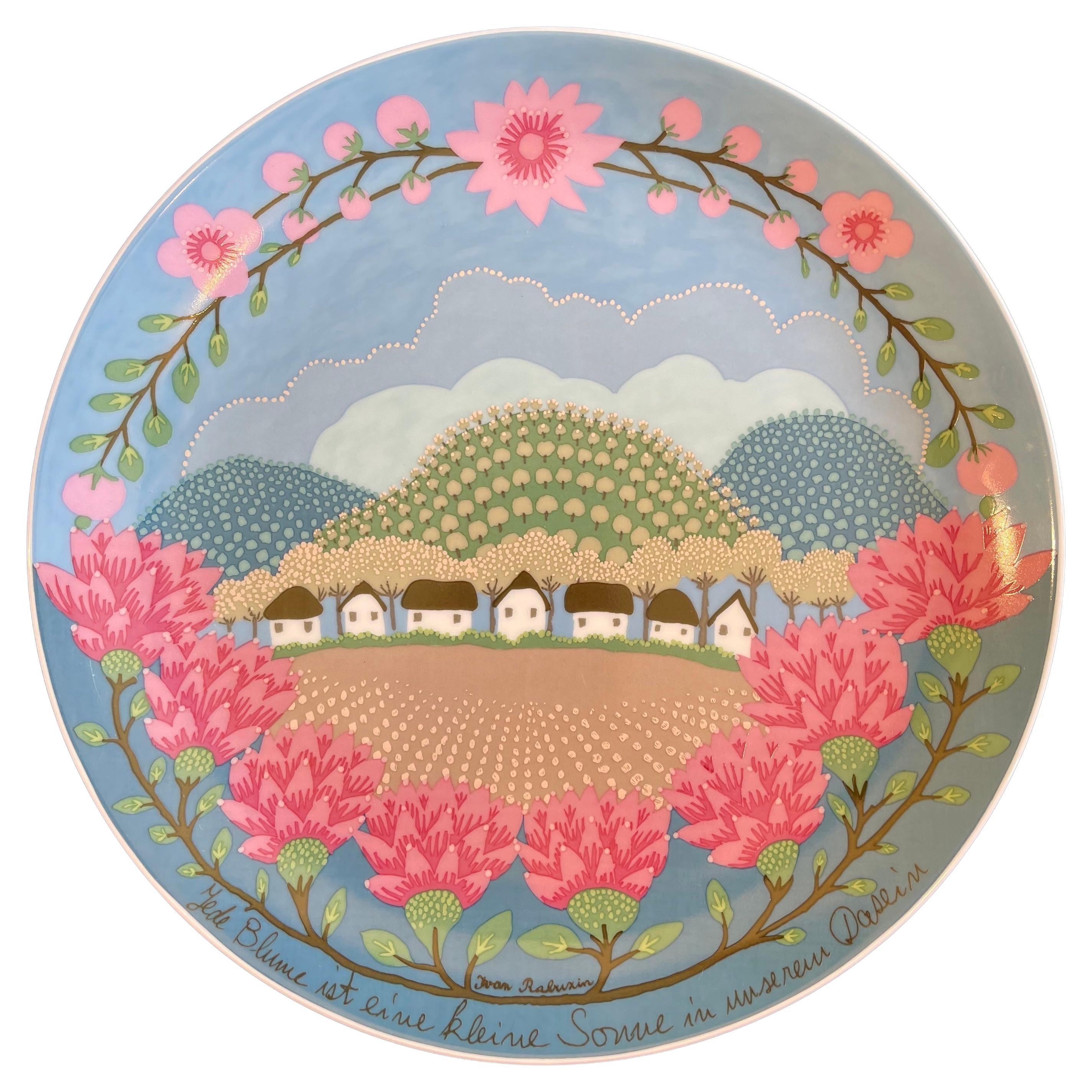 Plaque murale Rosenthal Artist Edition No. 15, Naïve Nature par Yvan Rabuzin 1979-80 en vente