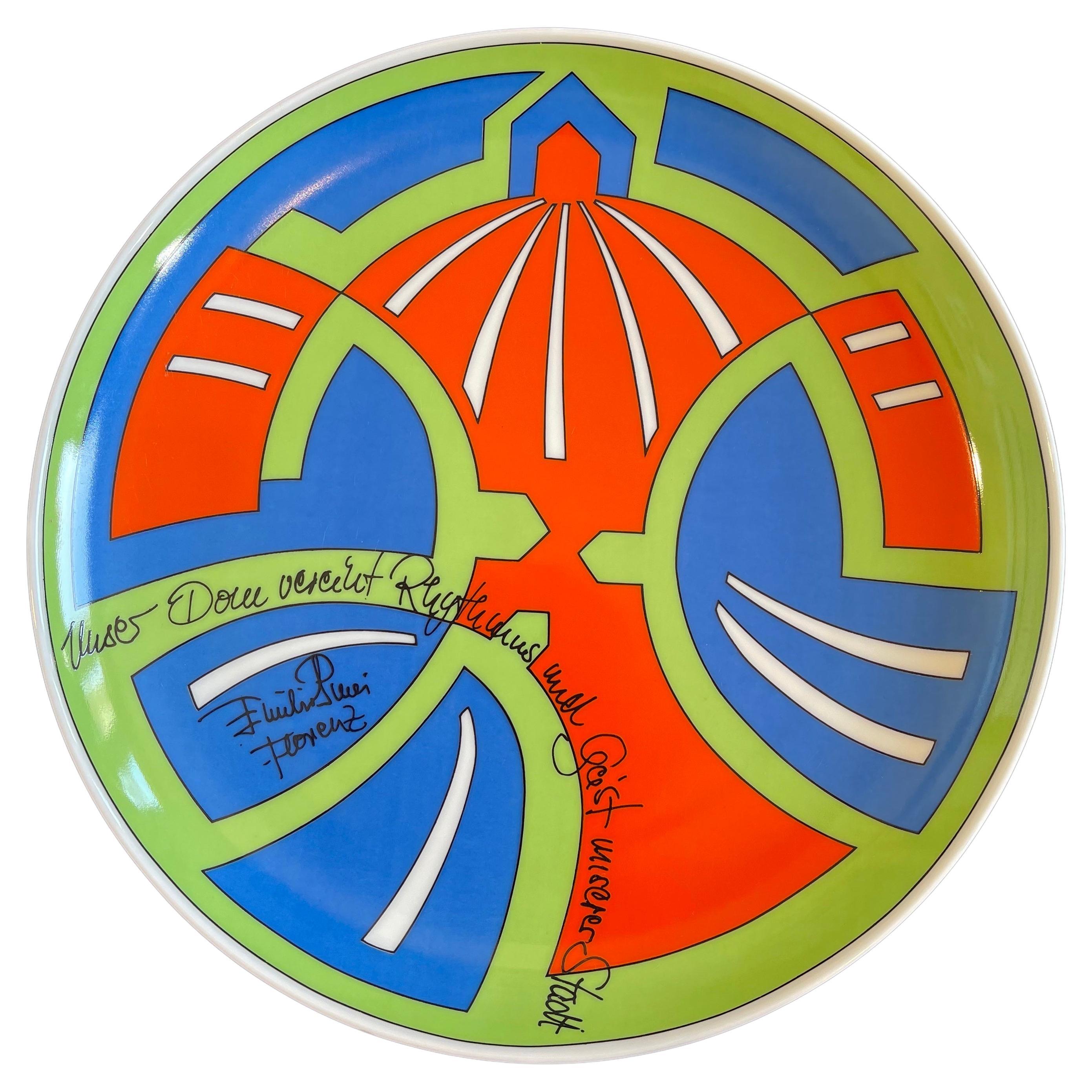 Artist Plate No. 11 by Emilio Pucci for Rosenthal, Mid-Century, 1980s Germany For Sale