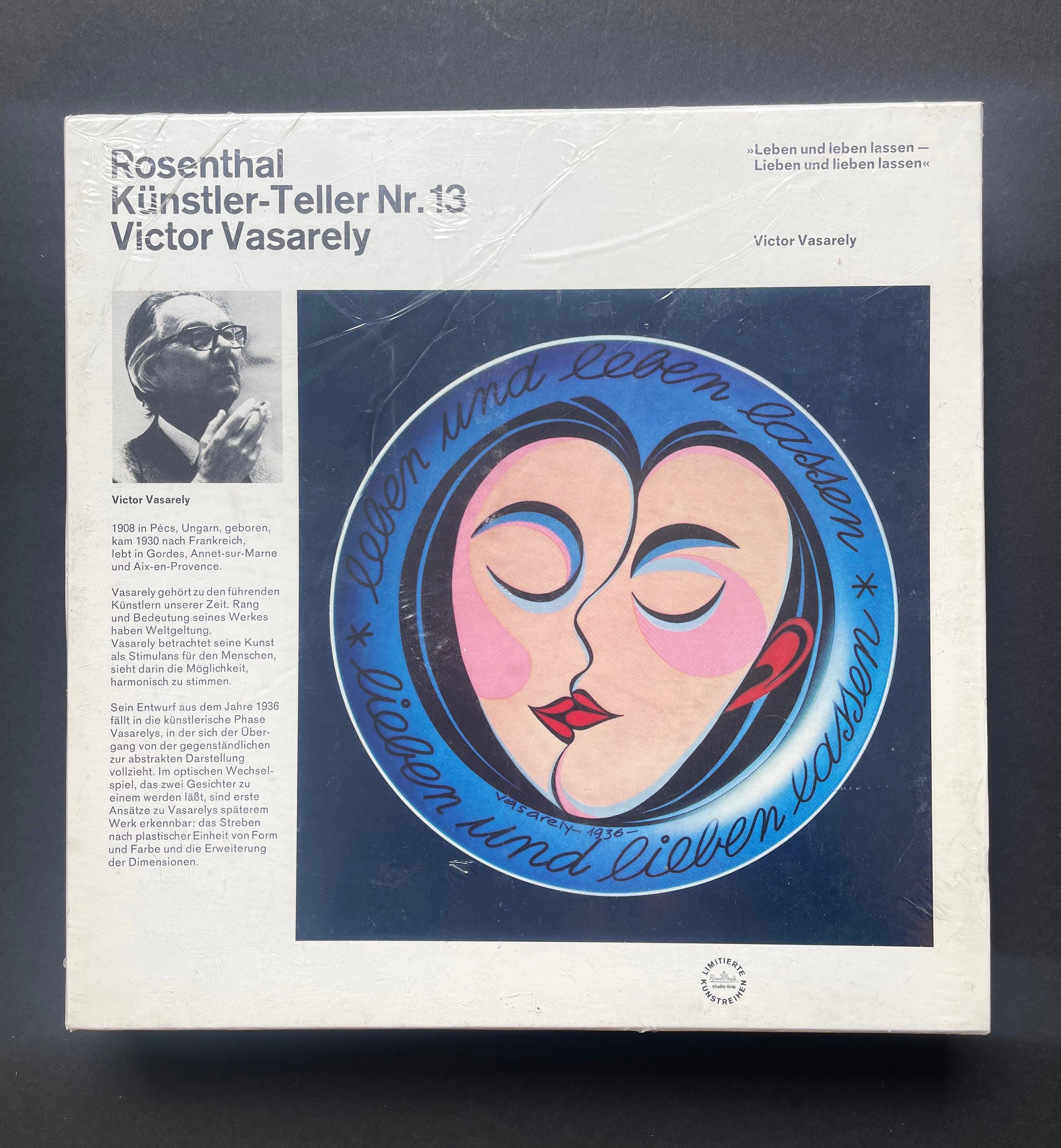 Künstlerteller Nr. 13 von Victor Vasarely 1936, Design Rosenthal Mid-Century Germany (Moderne der Mitte des Jahrhunderts) im Angebot