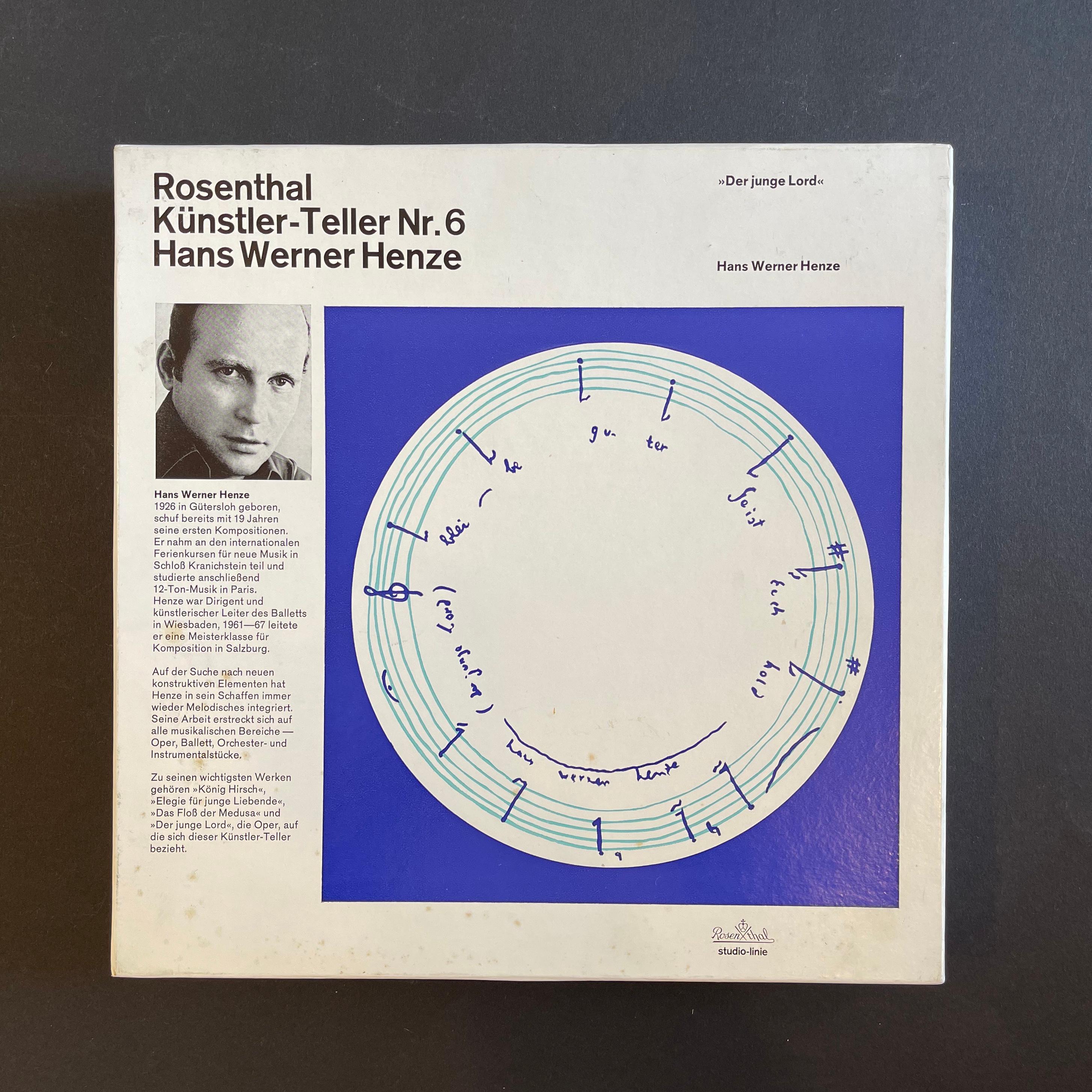 ''Der junge Lord'' - ''Le jeune seigneur'' est le numéro 6 des ''Plaques d'Artistes'' de 
le Studio-Line de Rosenthal. 
Avec une édition limitée à 5000 exemplaires, celui-ci porte le numéro 2660.
La série a débuté en 1971 et s'est poursuivie jusque