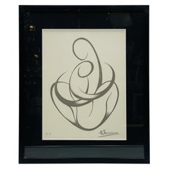 Litografia a prova d'artista di Ludmilla Tcherina con il titolo "Europe A Coeur".
