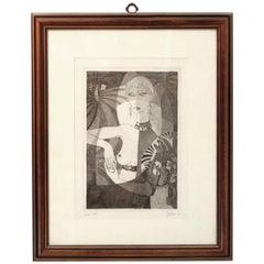 Artist Proof Performed with Calcography Etching Technique by Painter Michele Sp