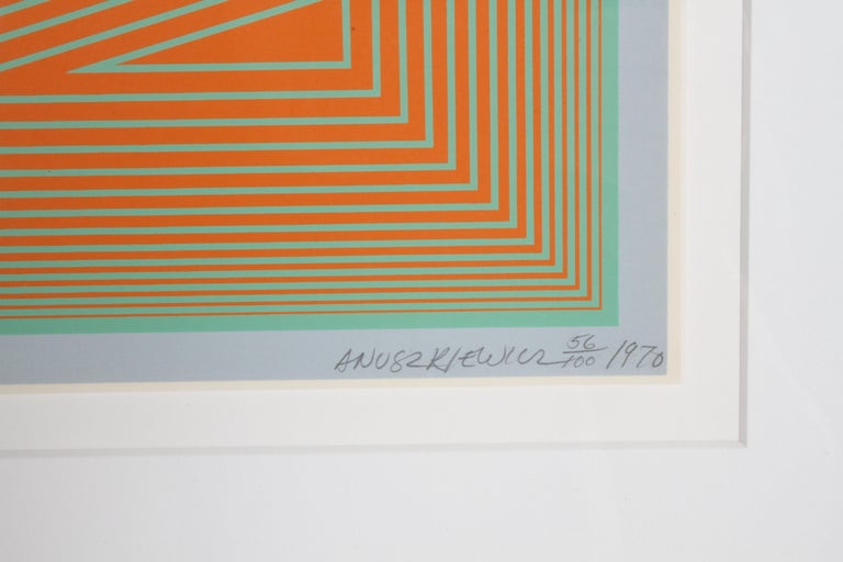 American Artist Richard Anuszkiewicz Inward Eye #10 Op-Art Silkscreen Print, 1970, Signed For Sale