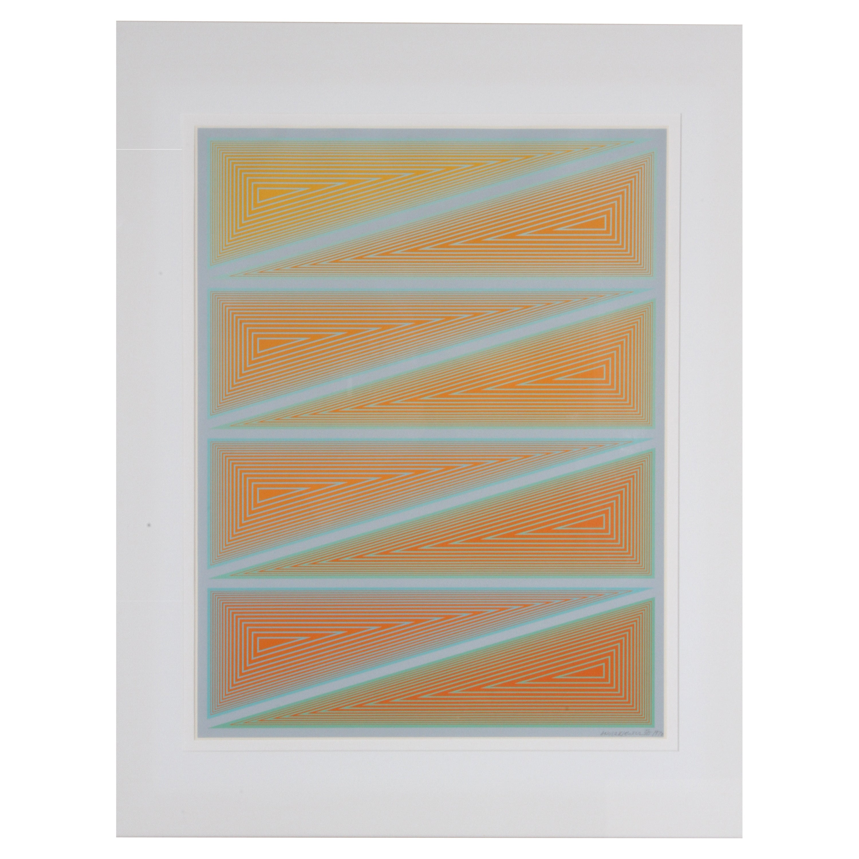 Artista Richard Anuszkiewicz Inward Eye #10 Serigrafia Op-Art, 1970, Firmato