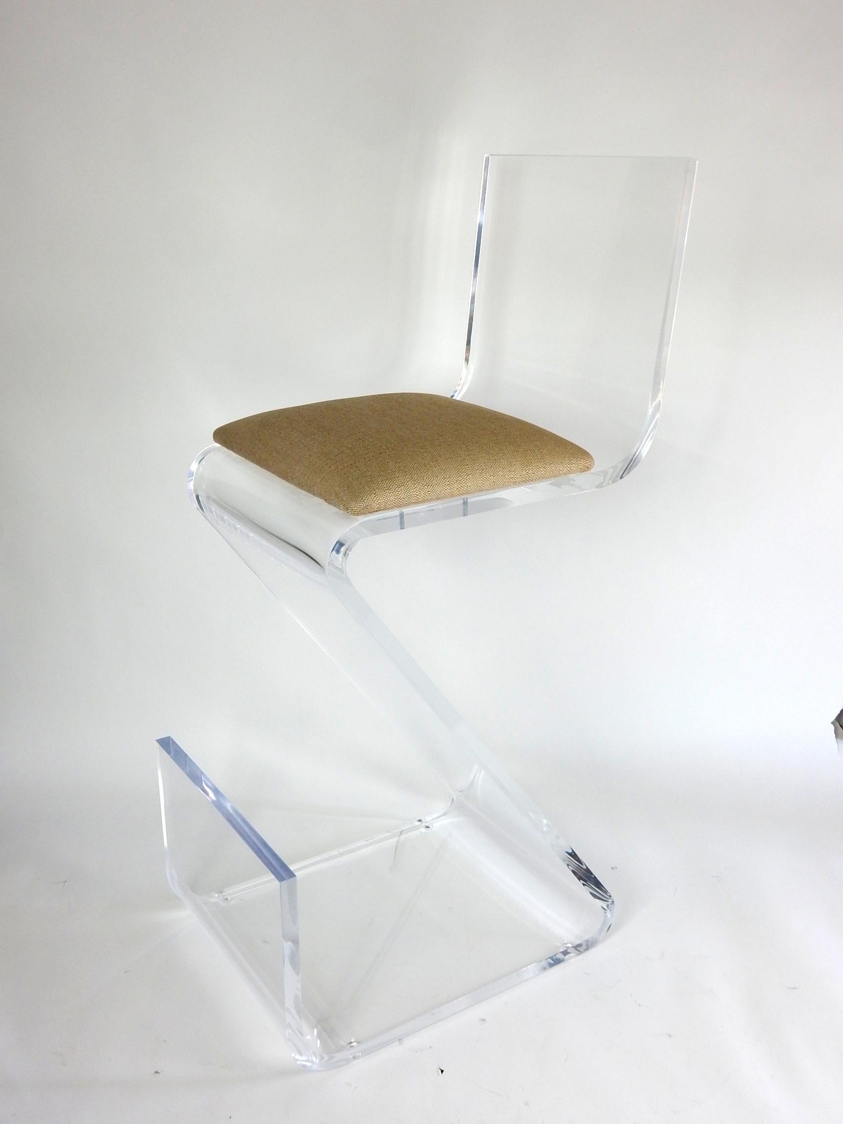 Signed Artist Shlomi Haziza Lucite Sculpture Z Barstools, 8 Available For Sale 2