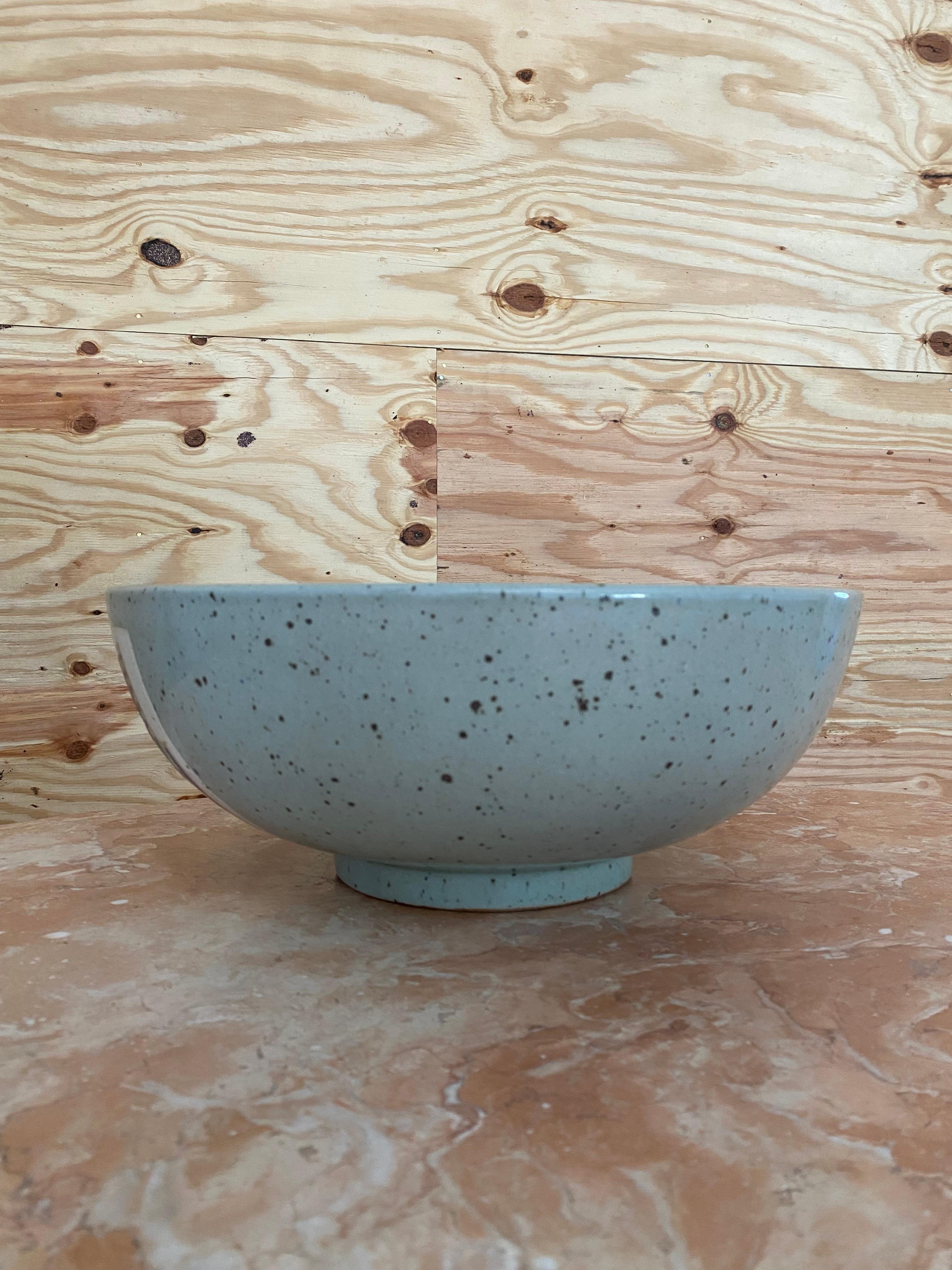 Artist-Signed Abstract Pottery Vessel Bowl Sink 12