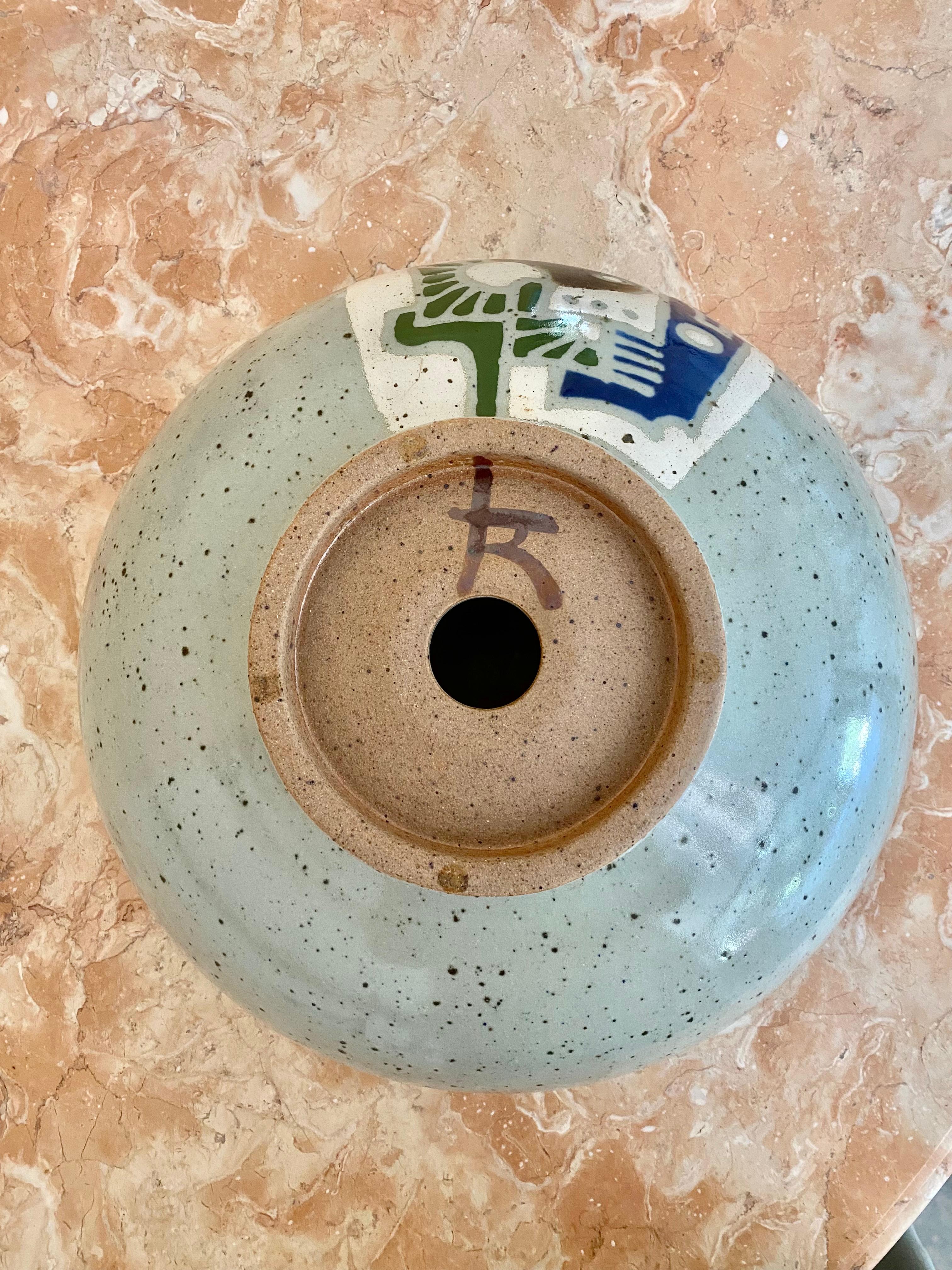 Organic Modern Artist-Signed Abstract Pottery Vessel Bowl Sink