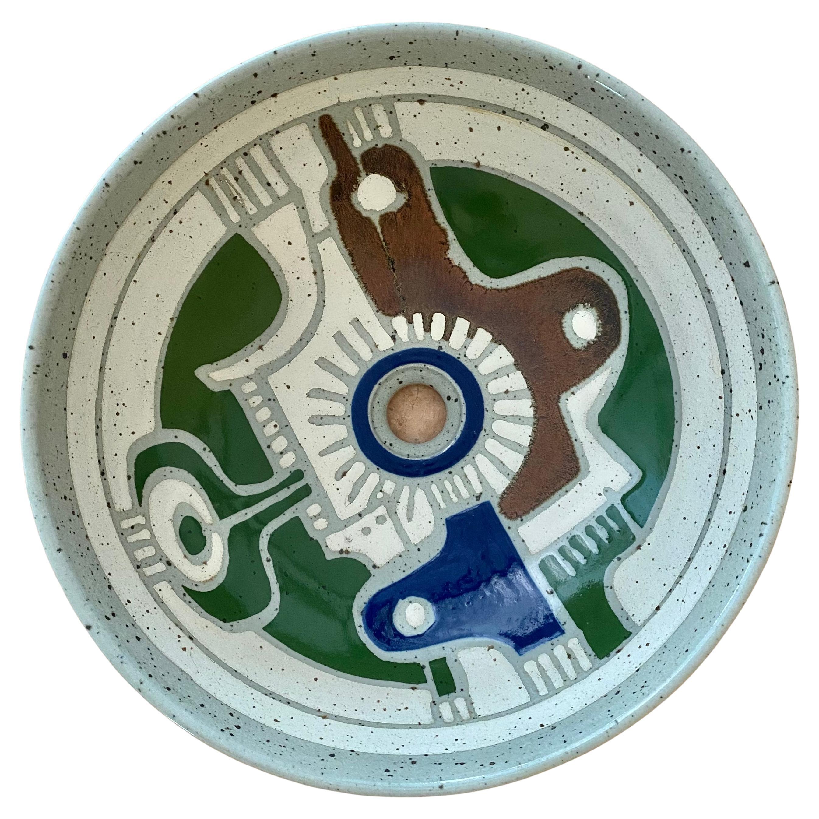 Artist-Signed Abstract Pottery Vessel Bowl Sink