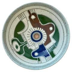 Artist-Signed Abstract Pottery Vessel Bowl Sink