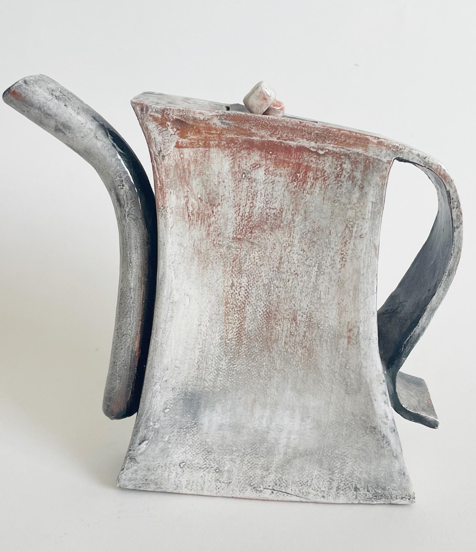 20th Century Artist Signed Ceramic Slab Teapot