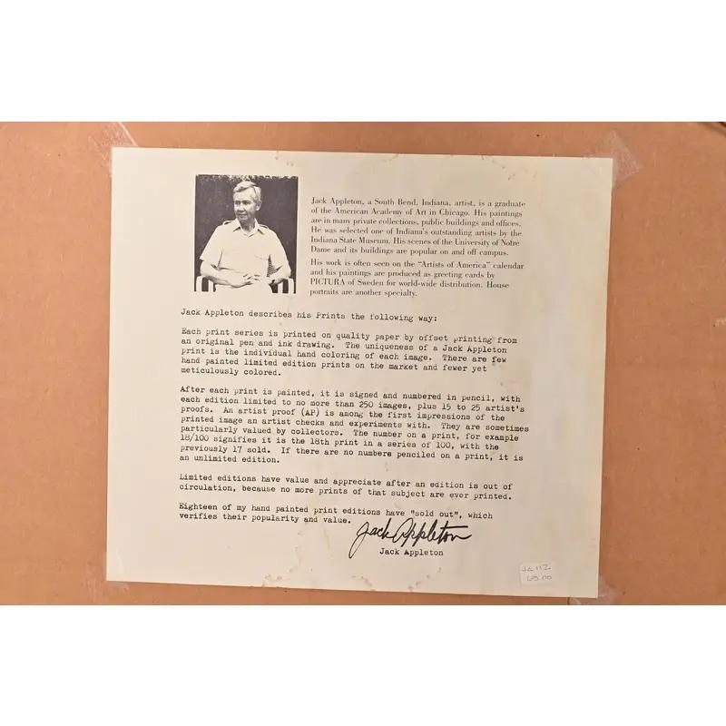 Gravure encadrée, signée par l'artiste, 