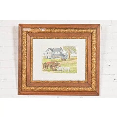 Artist Signed "Country Living" Hand Painted Framed Print by Jack Appleton