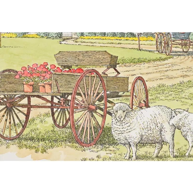 Gravure encadrée, signée par l'artiste, 