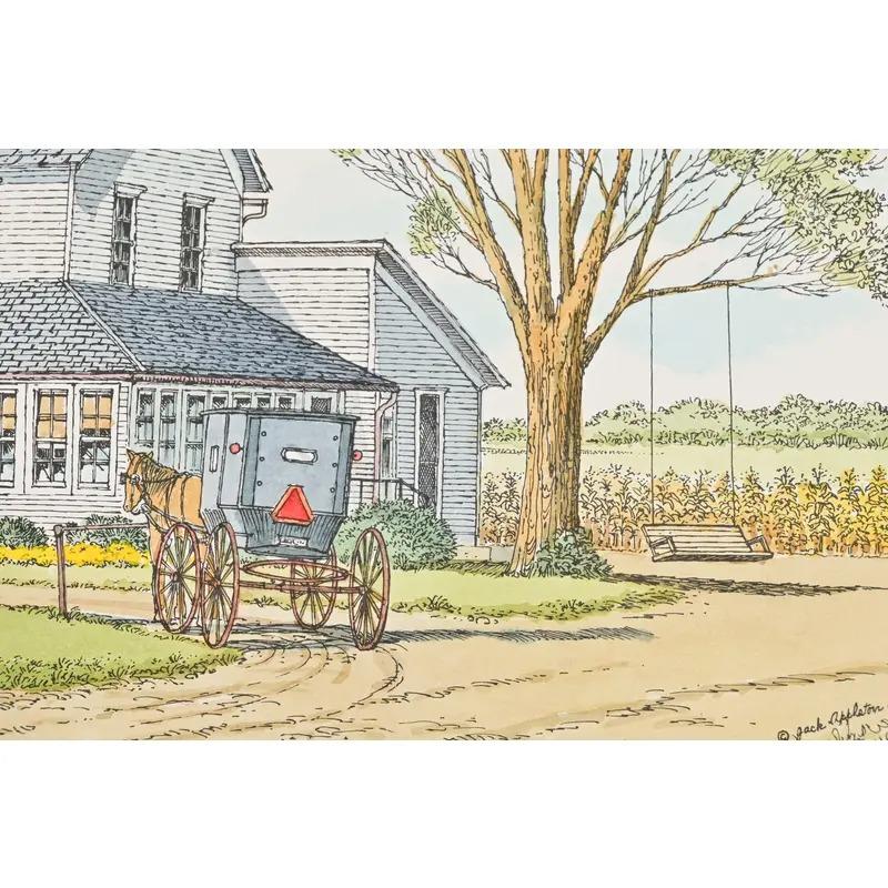 Gravure encadrée, signée par l'artiste, 