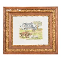 Artist Signed "Country Living" Hand Painted Framed Print by Jack Appleton