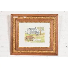 Artist Signed "Country Living" Hand Painted Framed Print by Jack Appleton