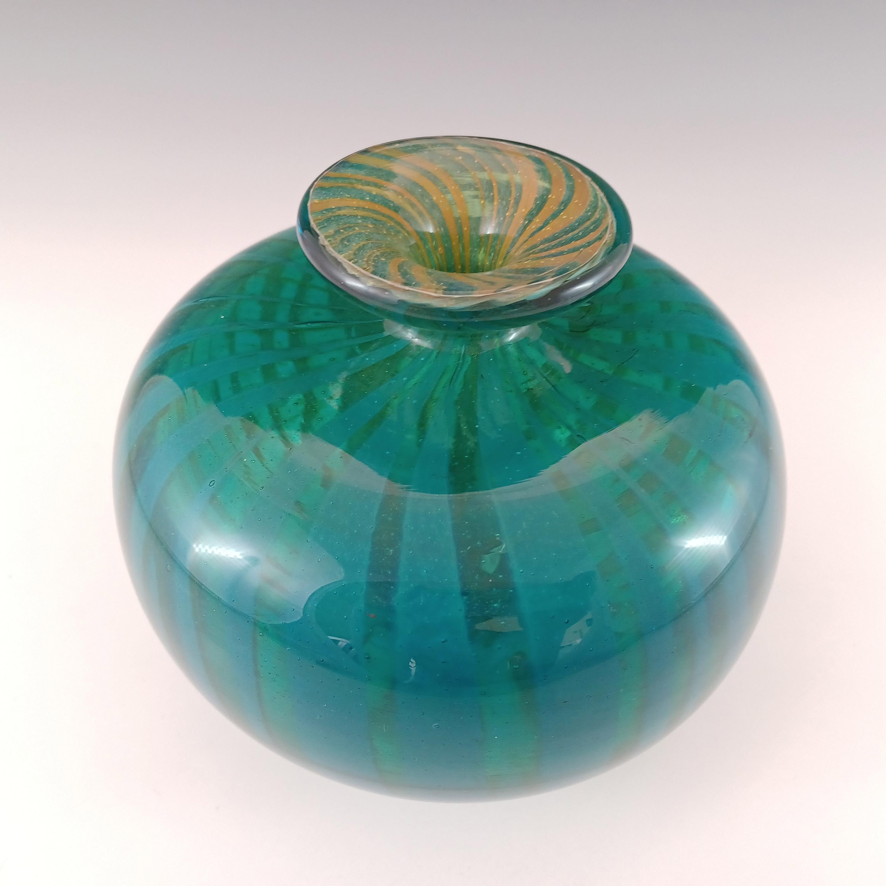 ARTIST SIGNED Mdina 'Fragmented Ming' Eric Dobson 1975 Glass Vase In Good Condition In Bolton, GB