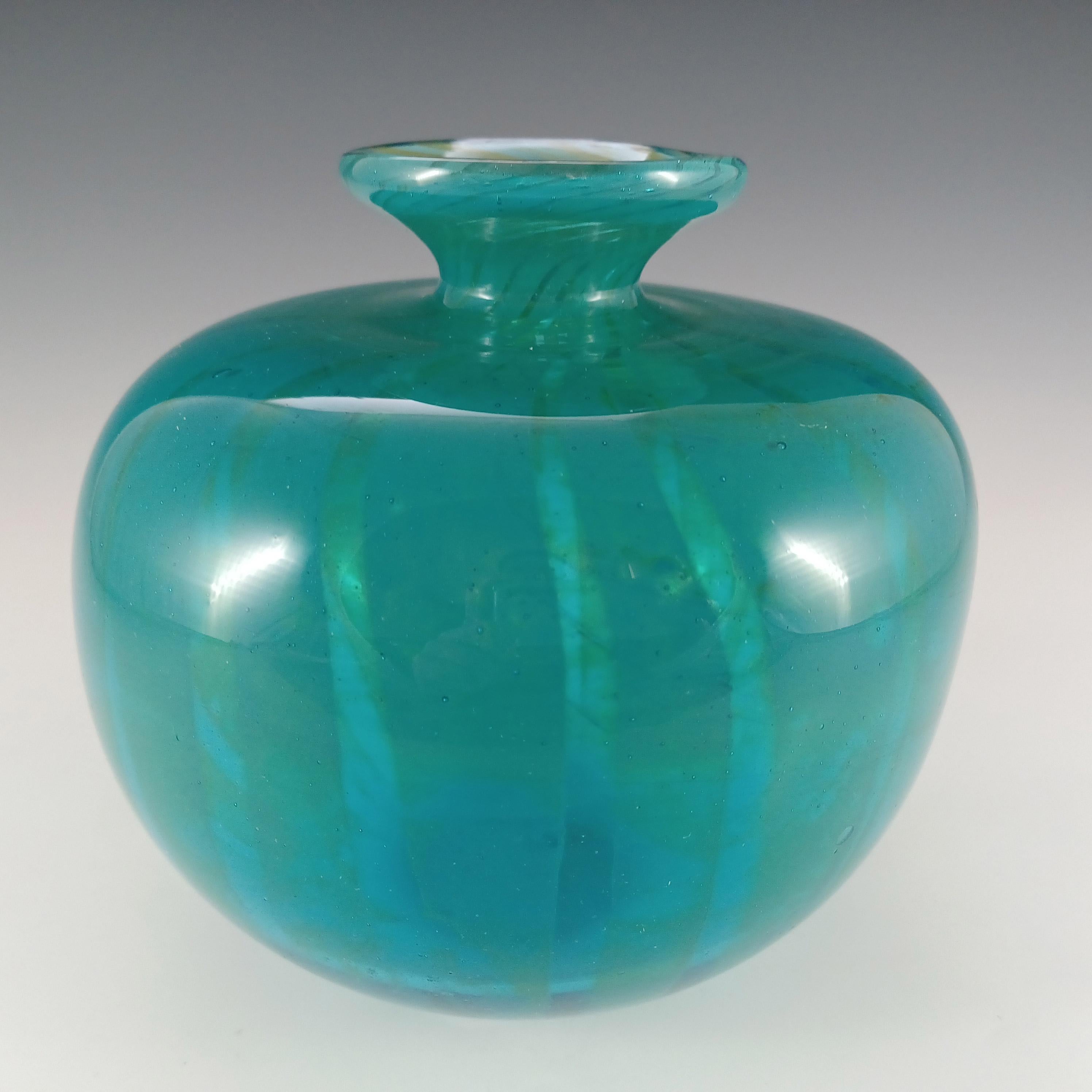 Hand-Crafted ARTIST SIGNED Mdina 'Ming' Eric Dobson 1975 Glass Globe Vase For Sale