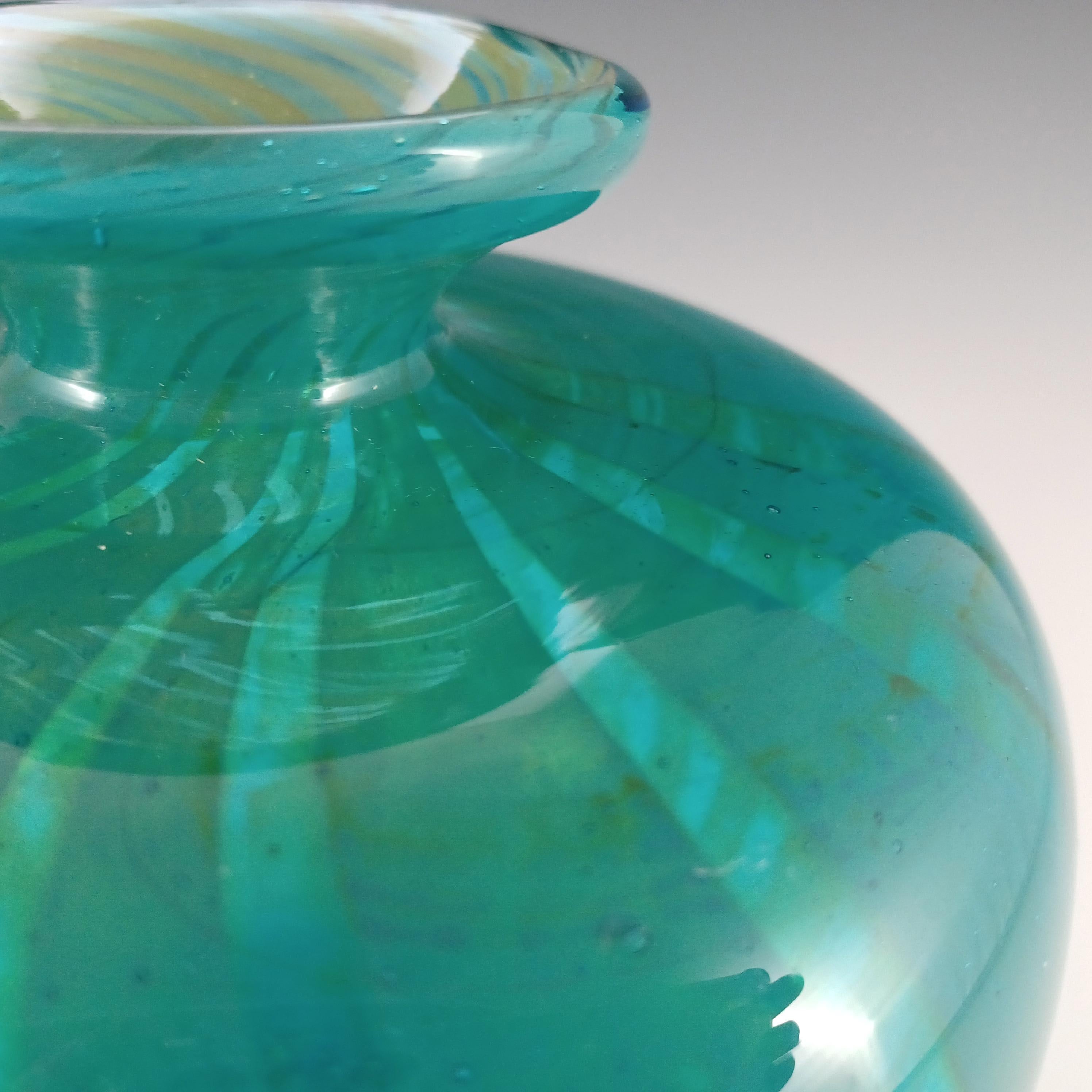 ARTIST SIGNED Mdina 'Ming' Eric Dobson 1975 Glass Globe Vase For Sale 1