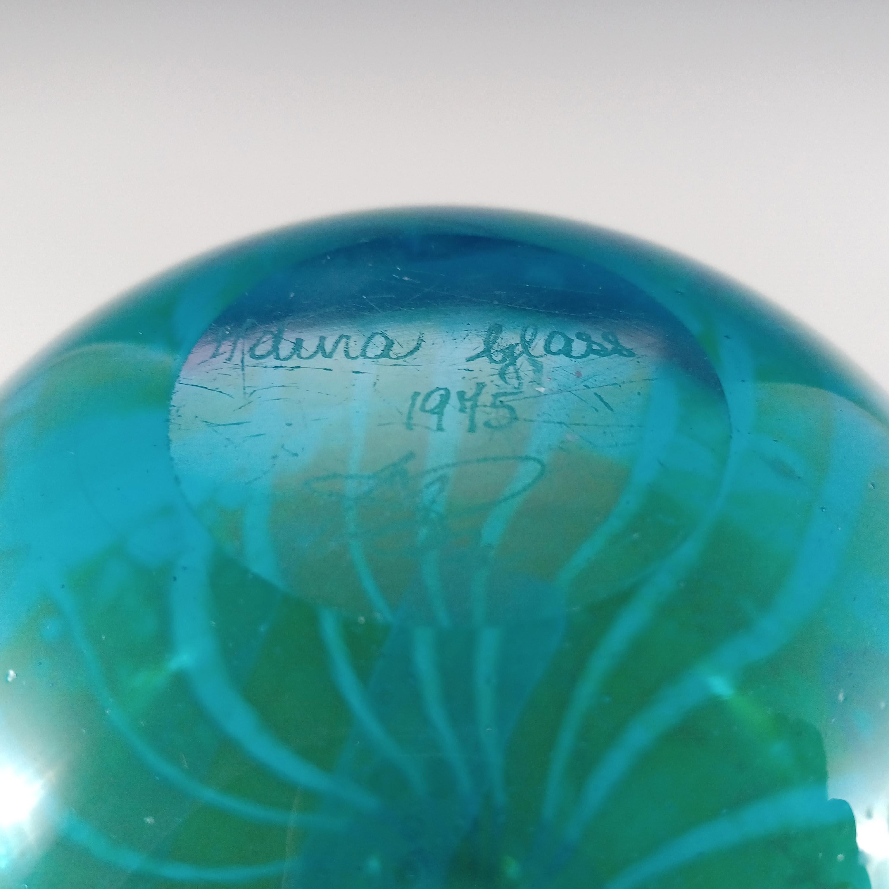 ARTIST SIGNED Mdina 'Ming' Eric Dobson 1975 Glass Globe Vase For Sale 2