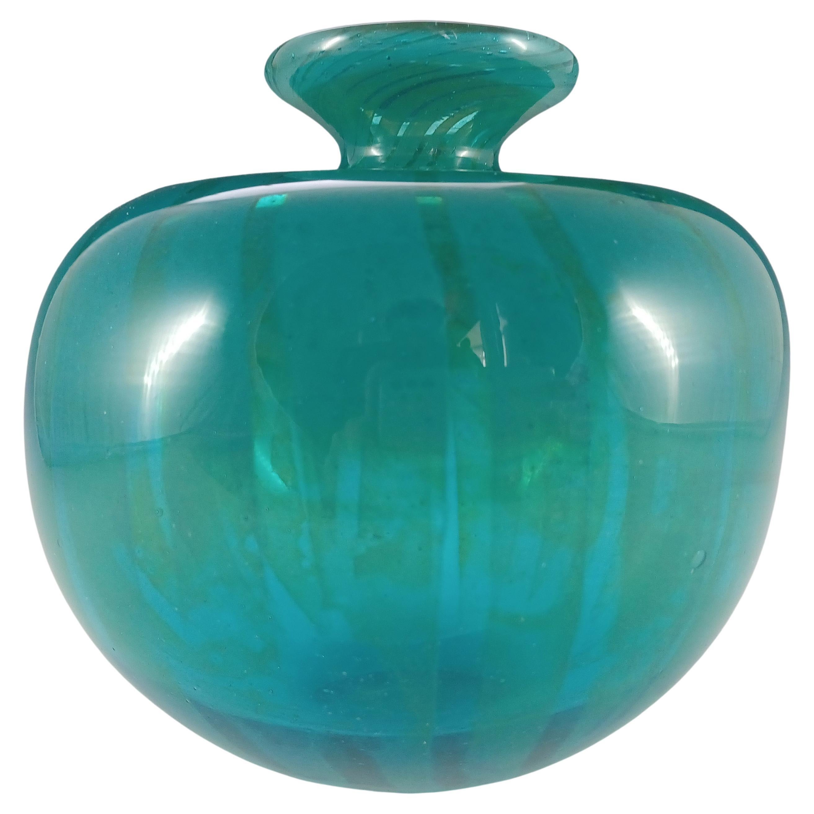 ARTIST SIGNED Mdina 'Ming' Eric Dobson 1975 Glass Globe Vase For Sale