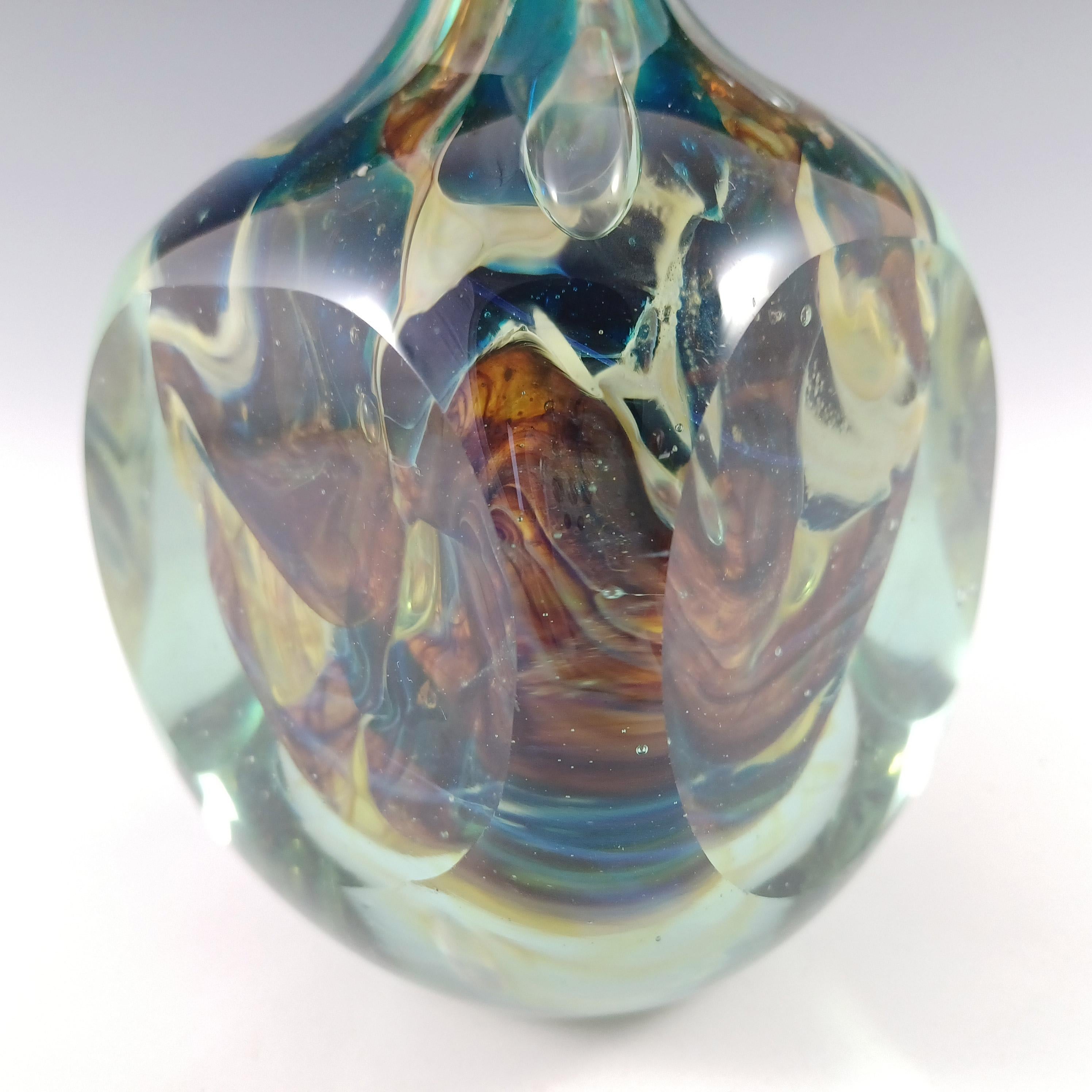 Vaso cubo in vetro Mdina 'Tiger' Eric Dobson 1976 firmato dall'artista in vendita 2