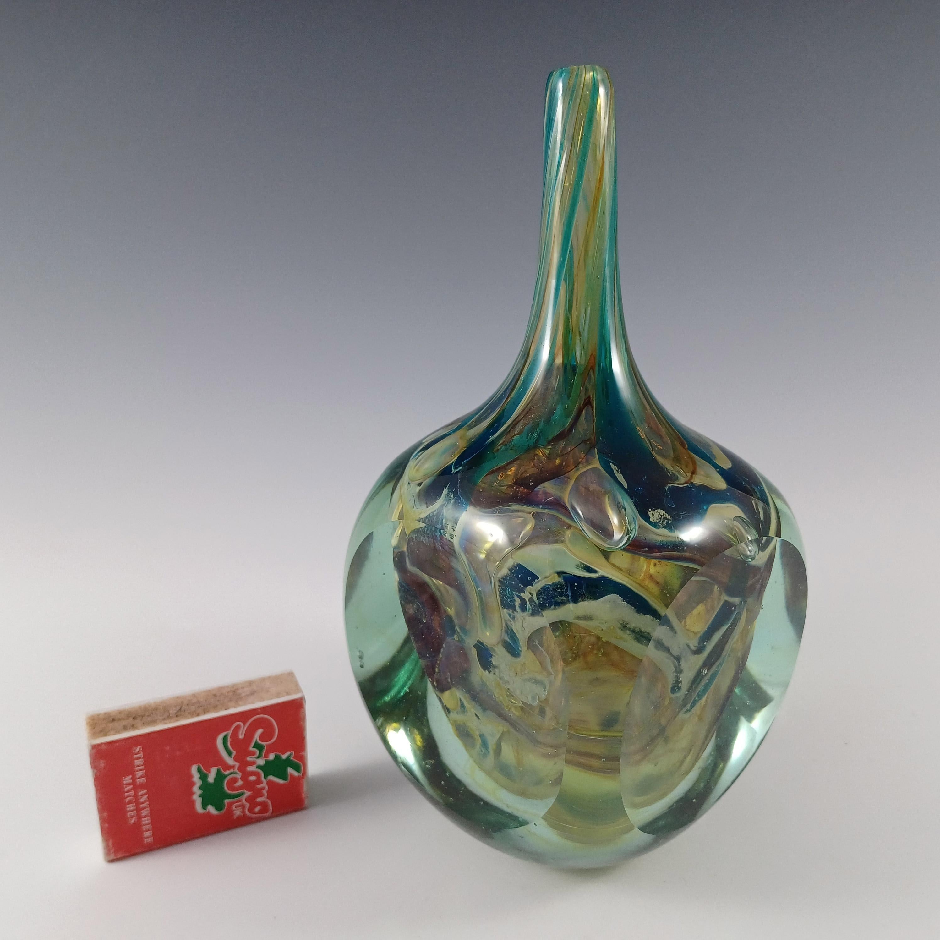 Vaso cubo in vetro Mdina 'Tiger' Eric Dobson 1976 firmato dall'artista in vendita 3