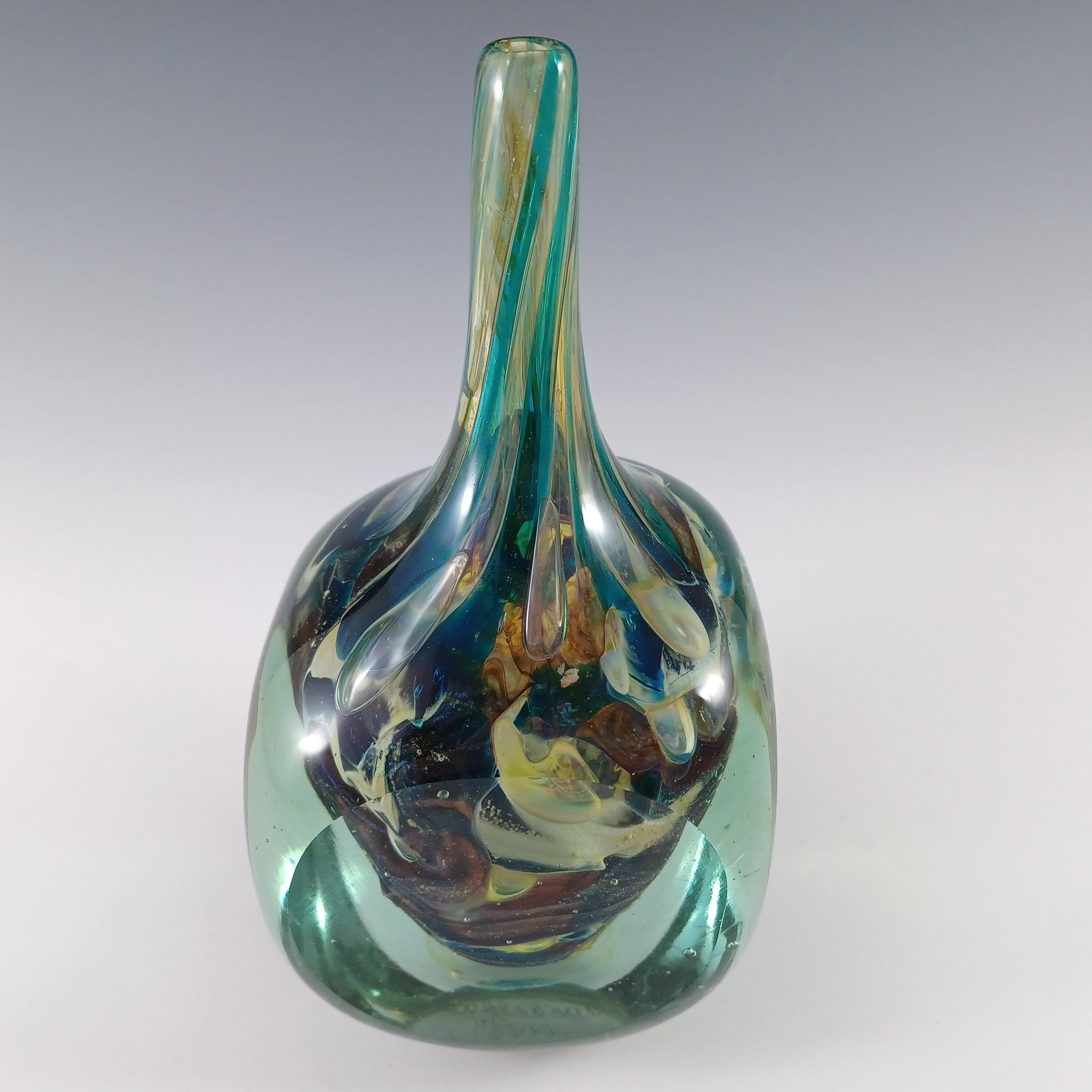 Fatto a mano Vaso cubo in vetro Mdina 'Tiger' Eric Dobson 1976 firmato dall'artista in vendita