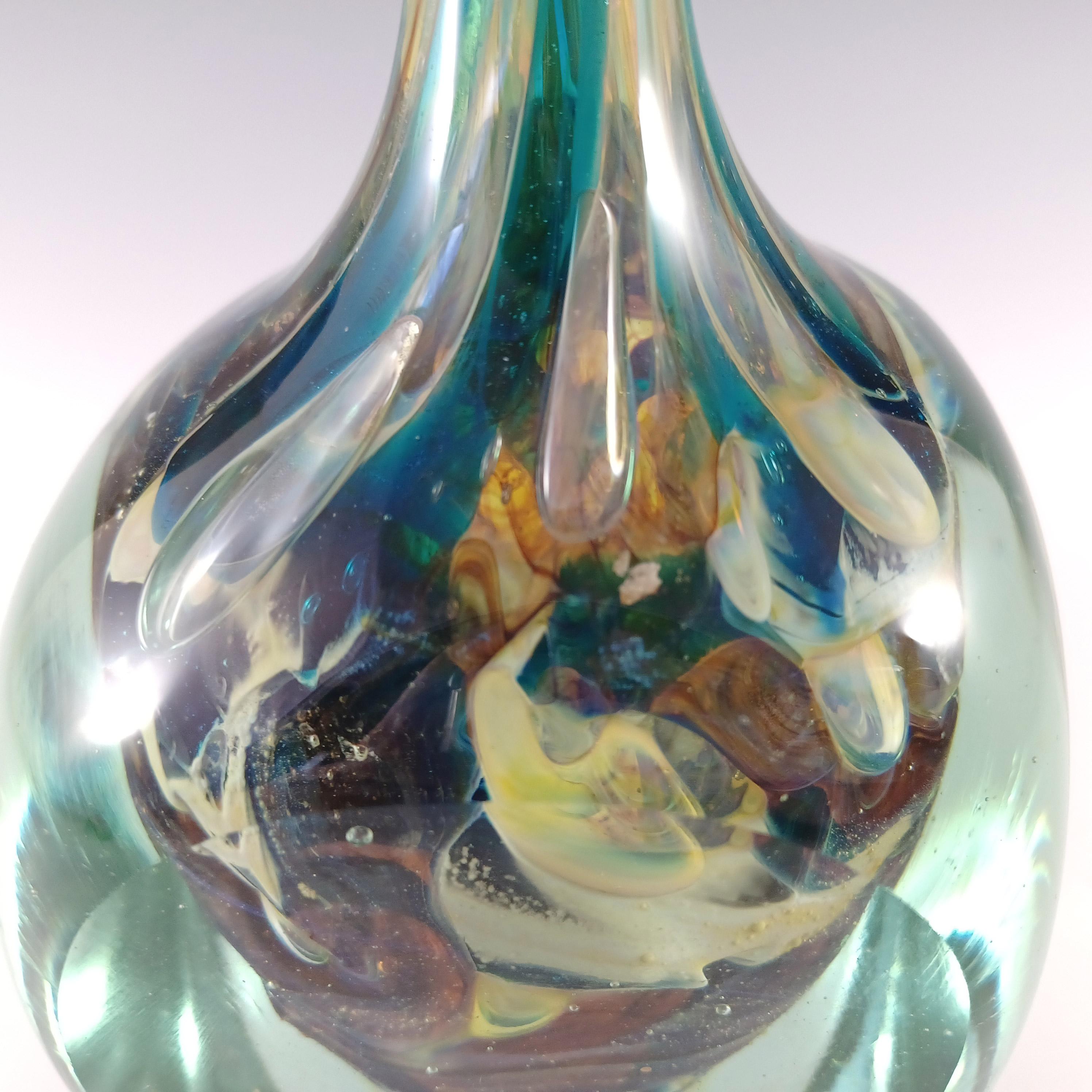 Fine XX secolo Vaso cubo in vetro Mdina 'Tiger' Eric Dobson 1976 firmato dall'artista in vendita
