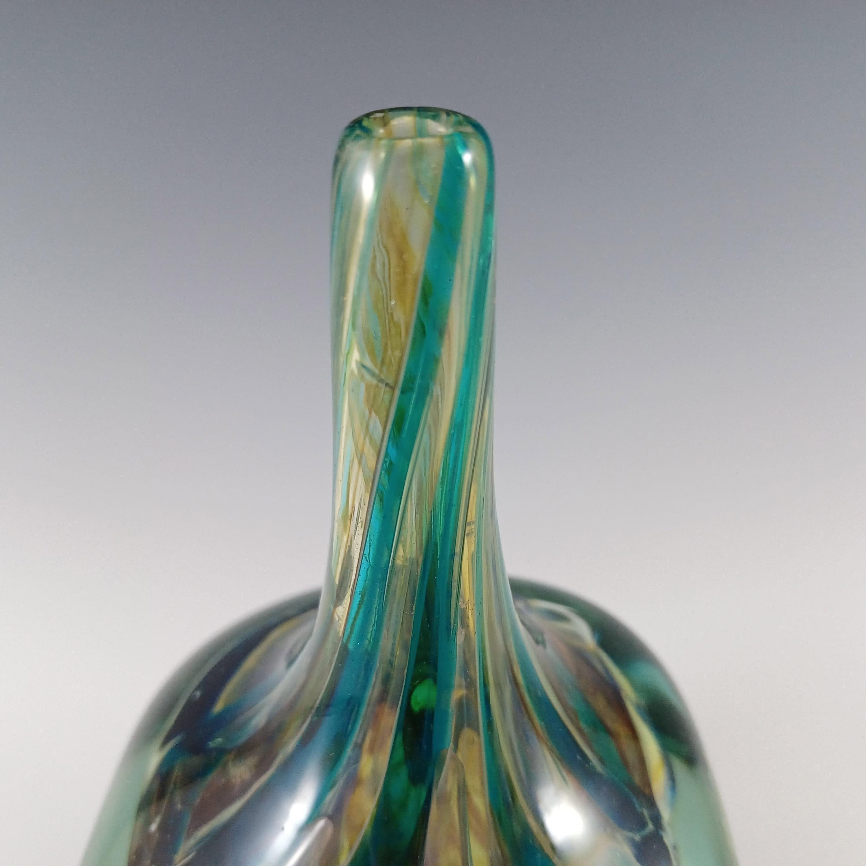 Vetro Vaso cubo in vetro Mdina 'Tiger' Eric Dobson 1976 firmato dall'artista in vendita