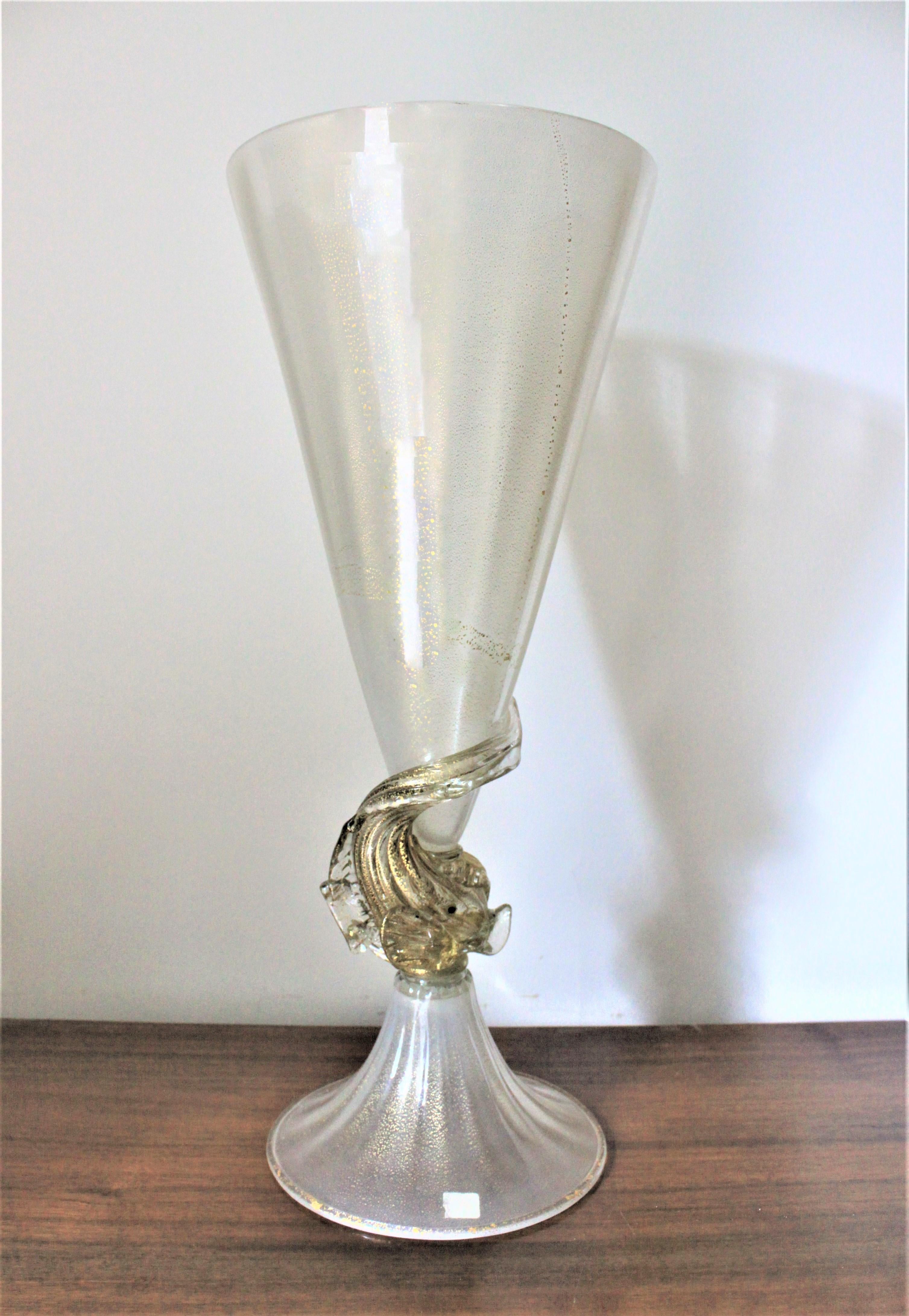 dolphin glass vase