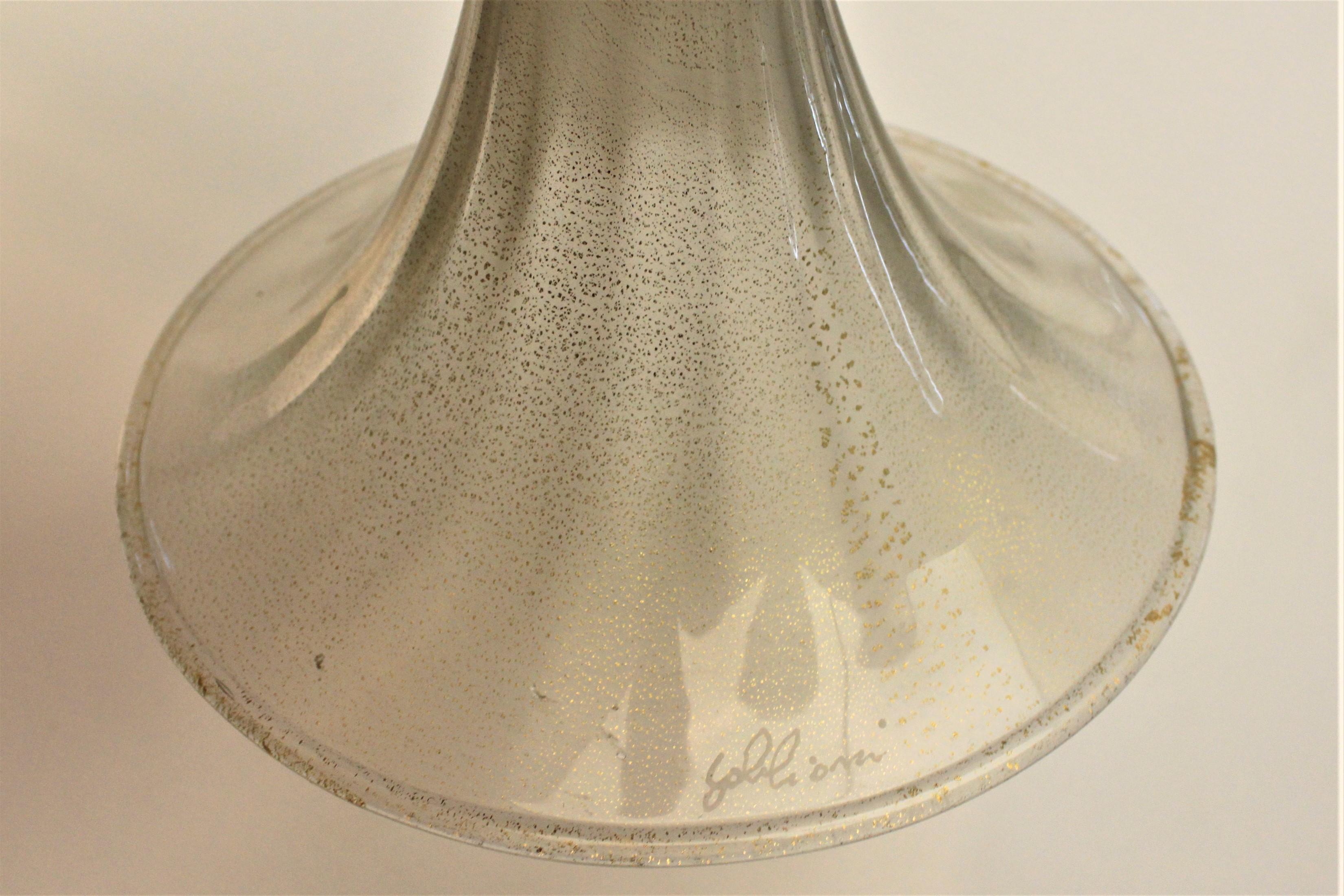 Mid-Century Modern Artist Signed Midcentury Murano Art Glass Vase with Applied Fish or Dolphin