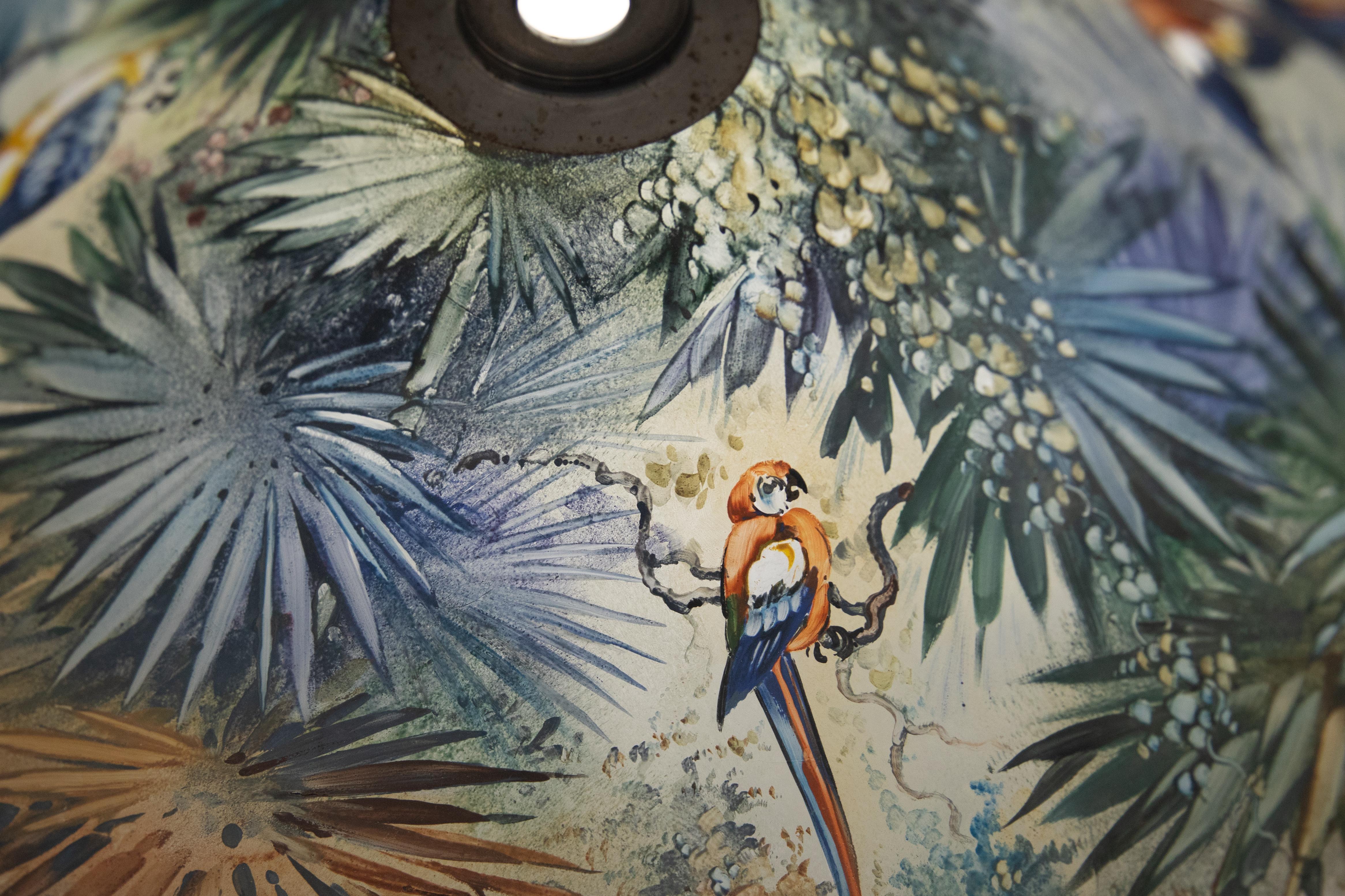 Bronze Artist Signed Pairpoint Reverse Painted Lamp, circa 1920s