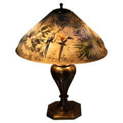 Artist Signed Pairpoint Reverse Painted Lamp, circa 1920s