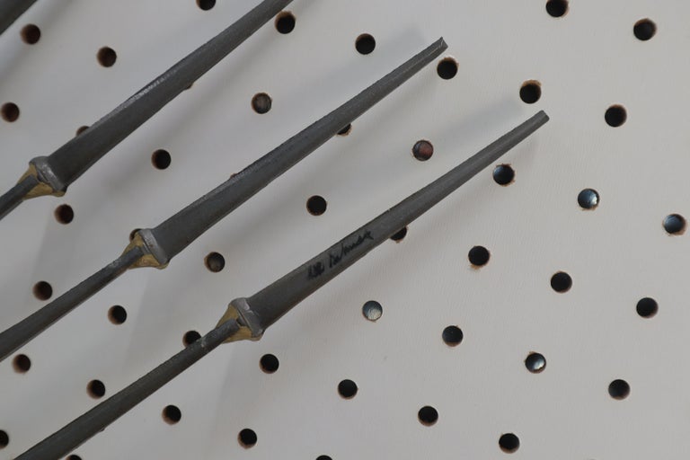 Artist Signed Spiral Nail Wall Mount Sculpture For Sale at 1stDibs