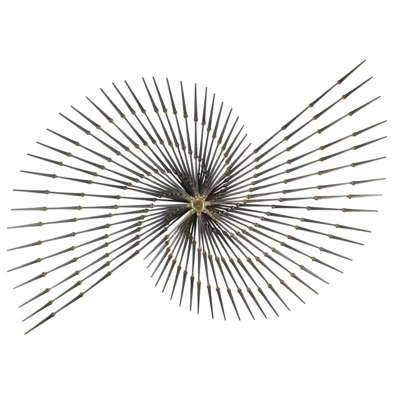 Artist Signed Spiral Nail Wall Mount Sculpture For Sale at 1stDibs