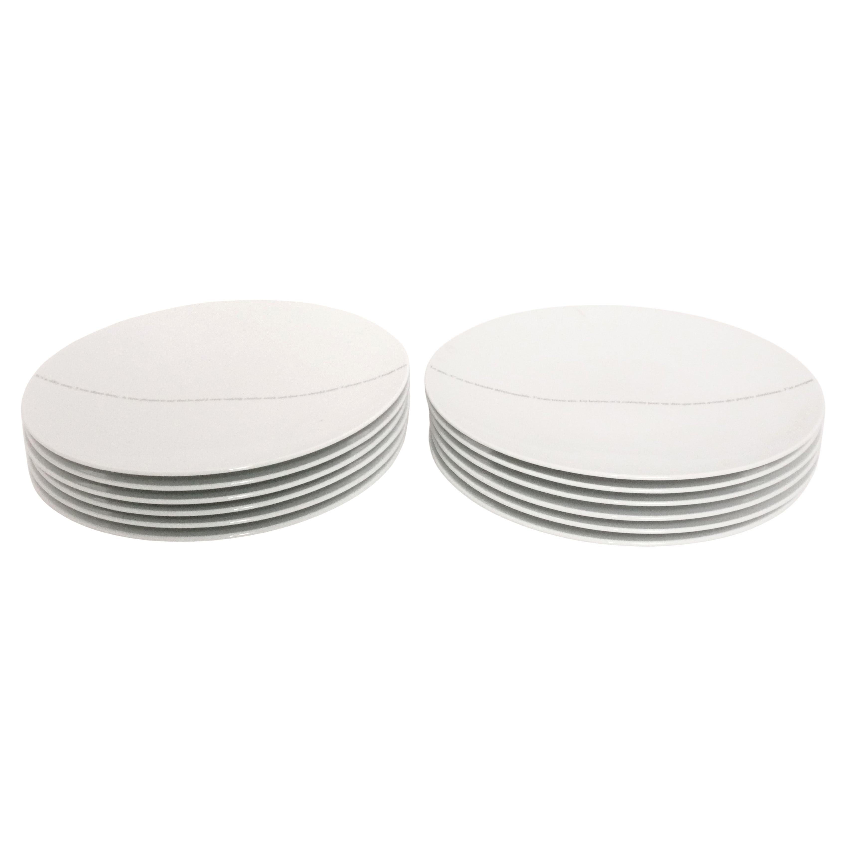 Set of Twelve Artist Designed Porcelain Plates, entitled 