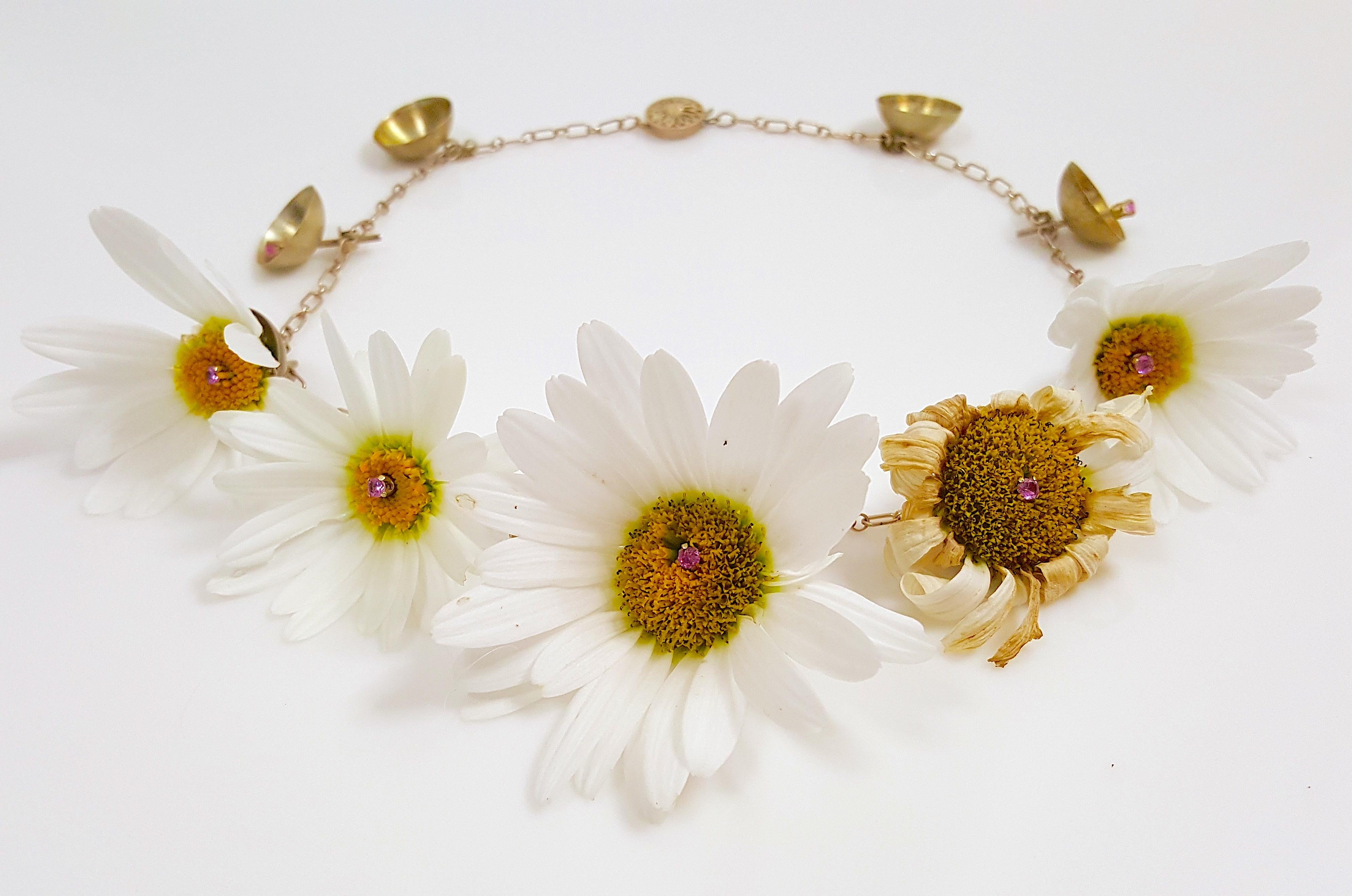 Artist1990s Sterling GardenOfTimePendants ForFreshFlowers Jewelers'Werk Necklace For Sale 6