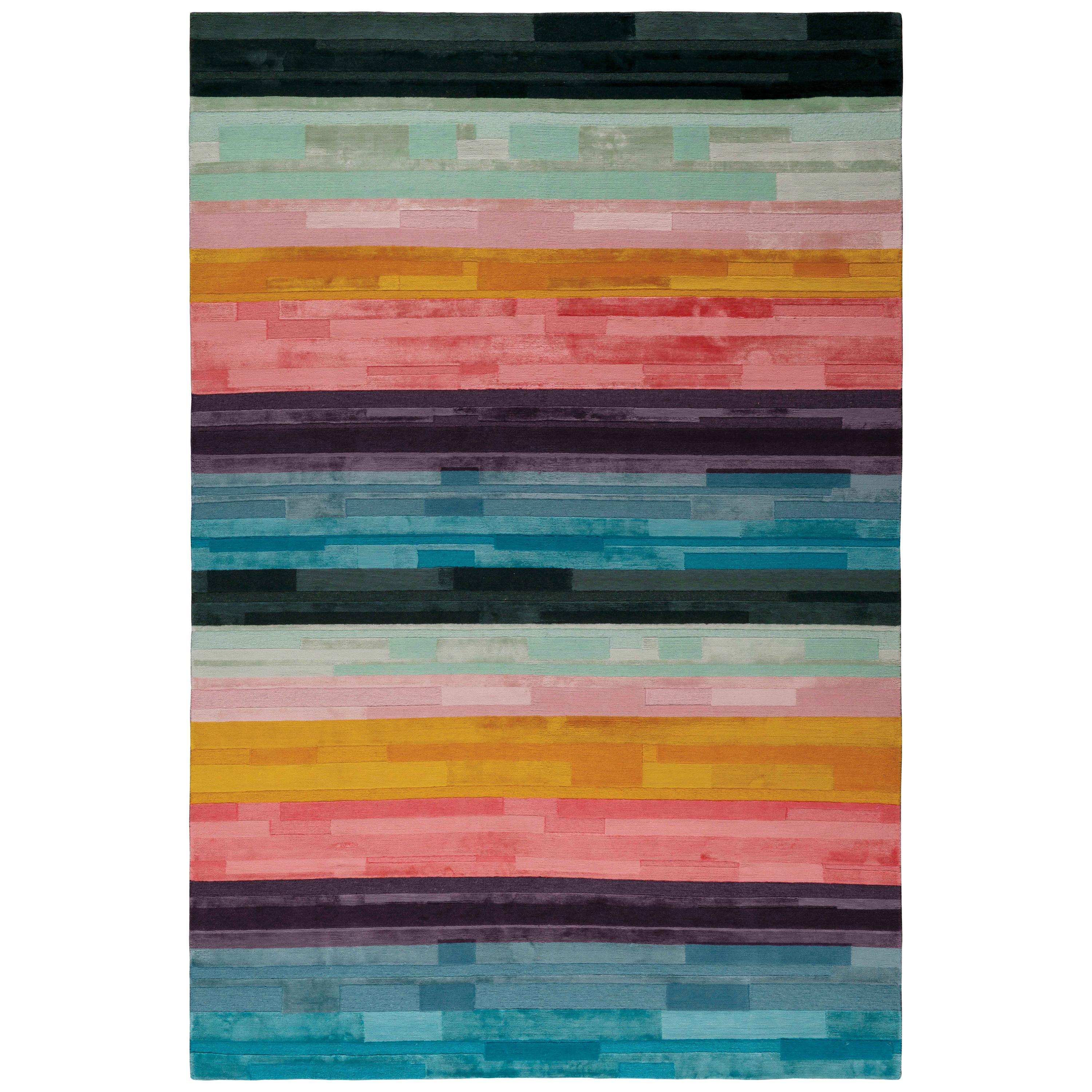 Artist Stripe Hand-knotted 9'x6' in Wool and Silk by Paul Smith