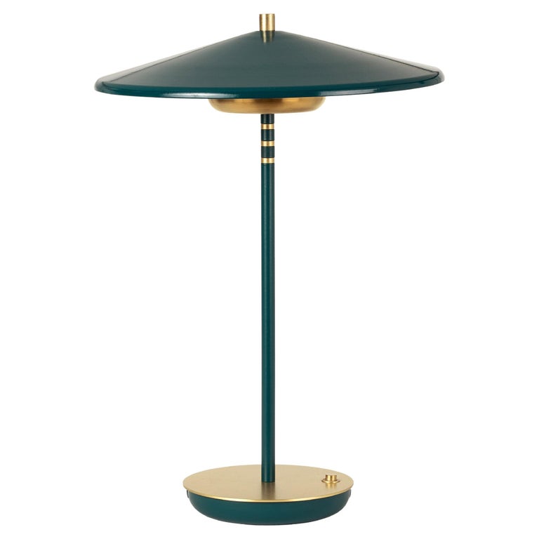 Artist Table Lamp, Gold and Sacramento Green, Tilting Shader For Sale at  1stDibs