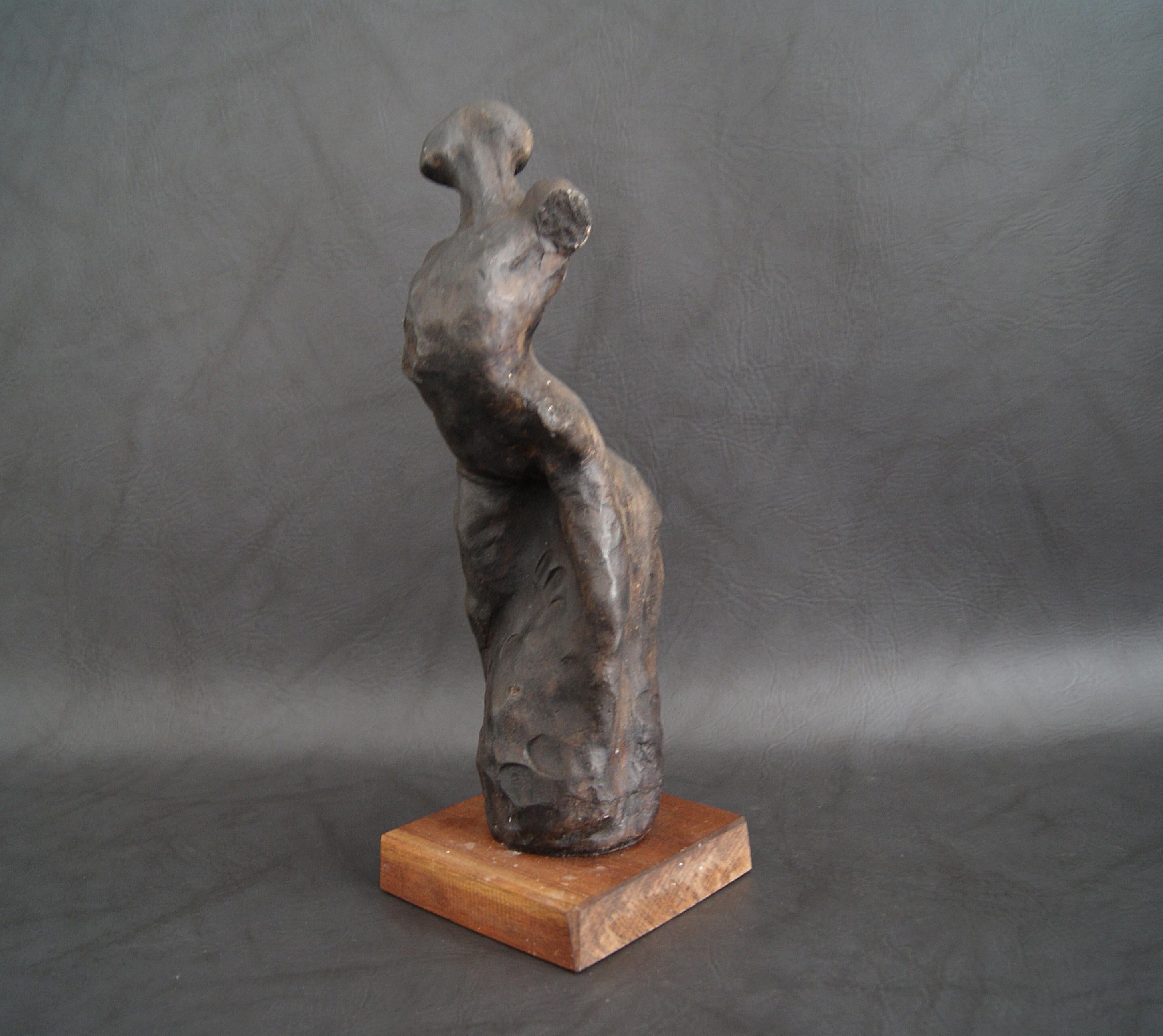 Artist Torso sculpture by german artist TADÄUS, contemporary.
bronze patinated plaster on wooden base. Signed original.

Art.-Nr. 0338.