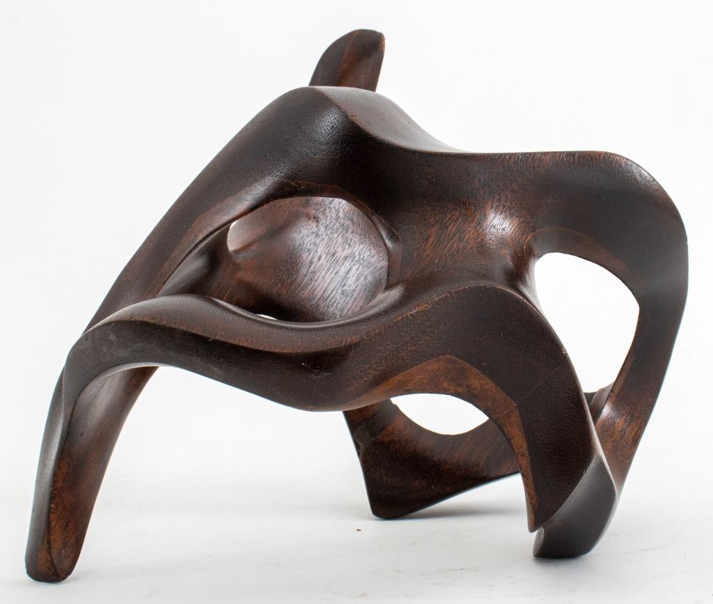 Mid-Century Modern Artist Unknown, Abstract Carved Wooden Sculpture