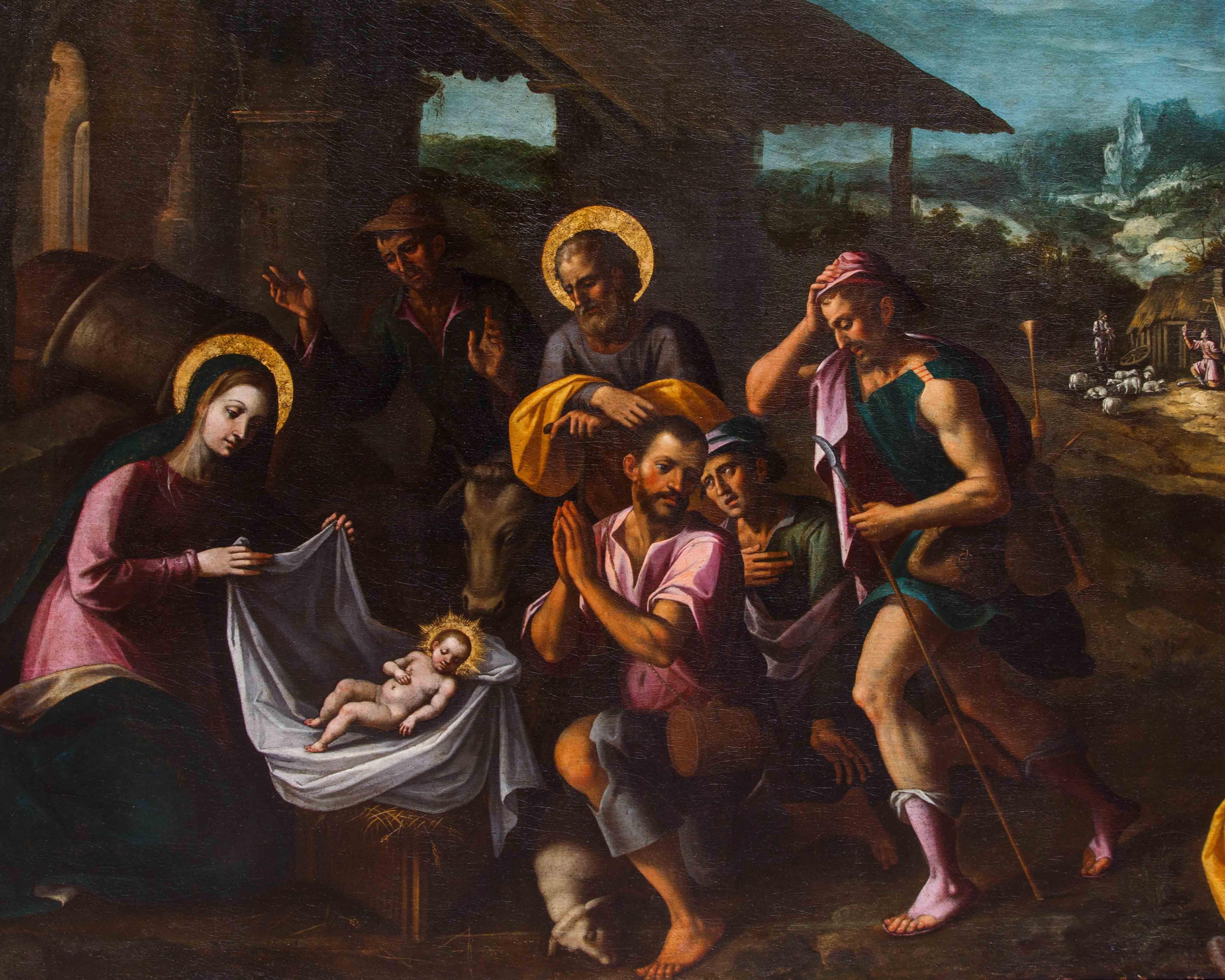 Artista nórdico activo en Italia, último cuarto del siglo XVI, Adoración en venta 9