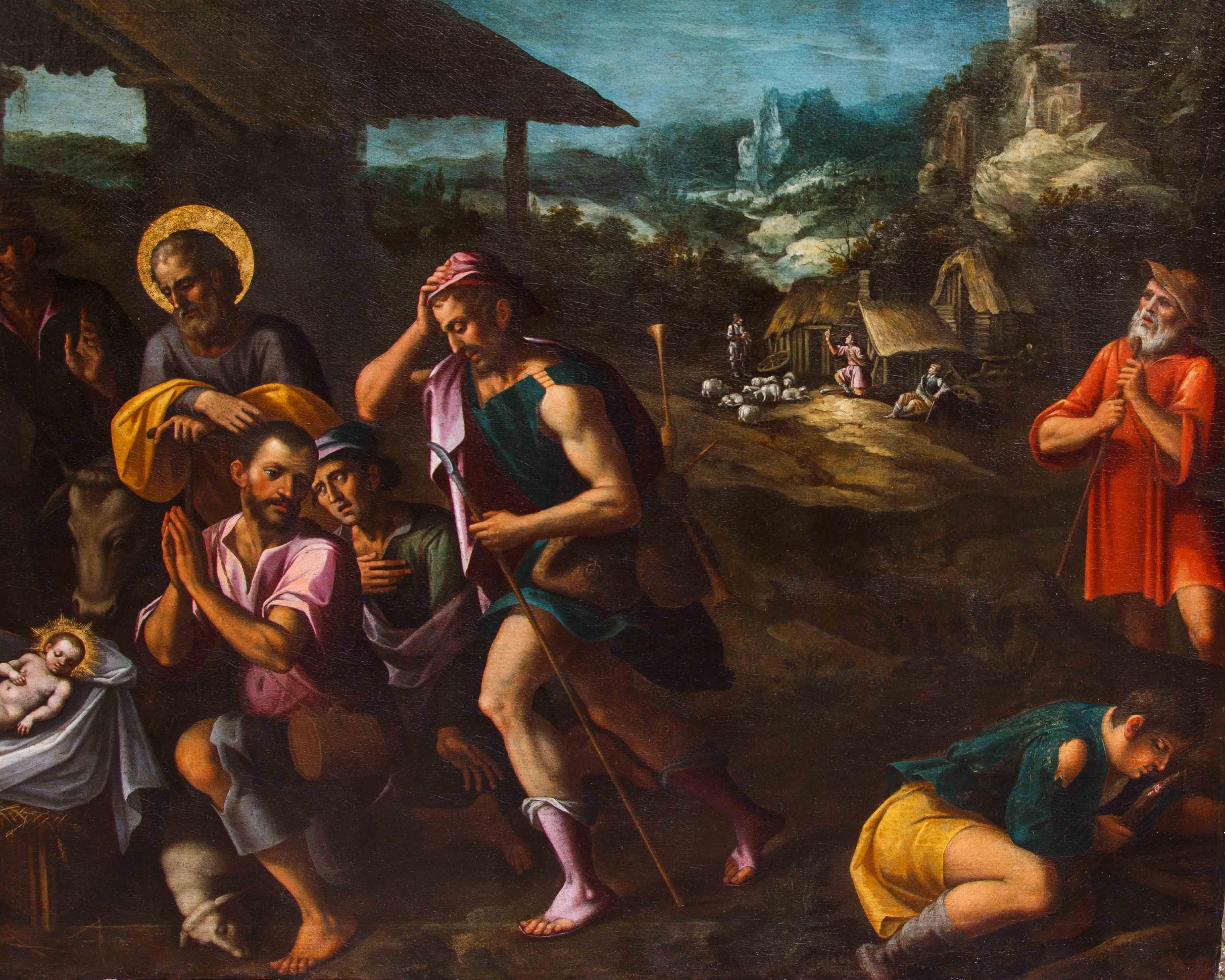 Artista nórdico activo en Italia, último cuarto del siglo XVI, Adoración Dutch en venta