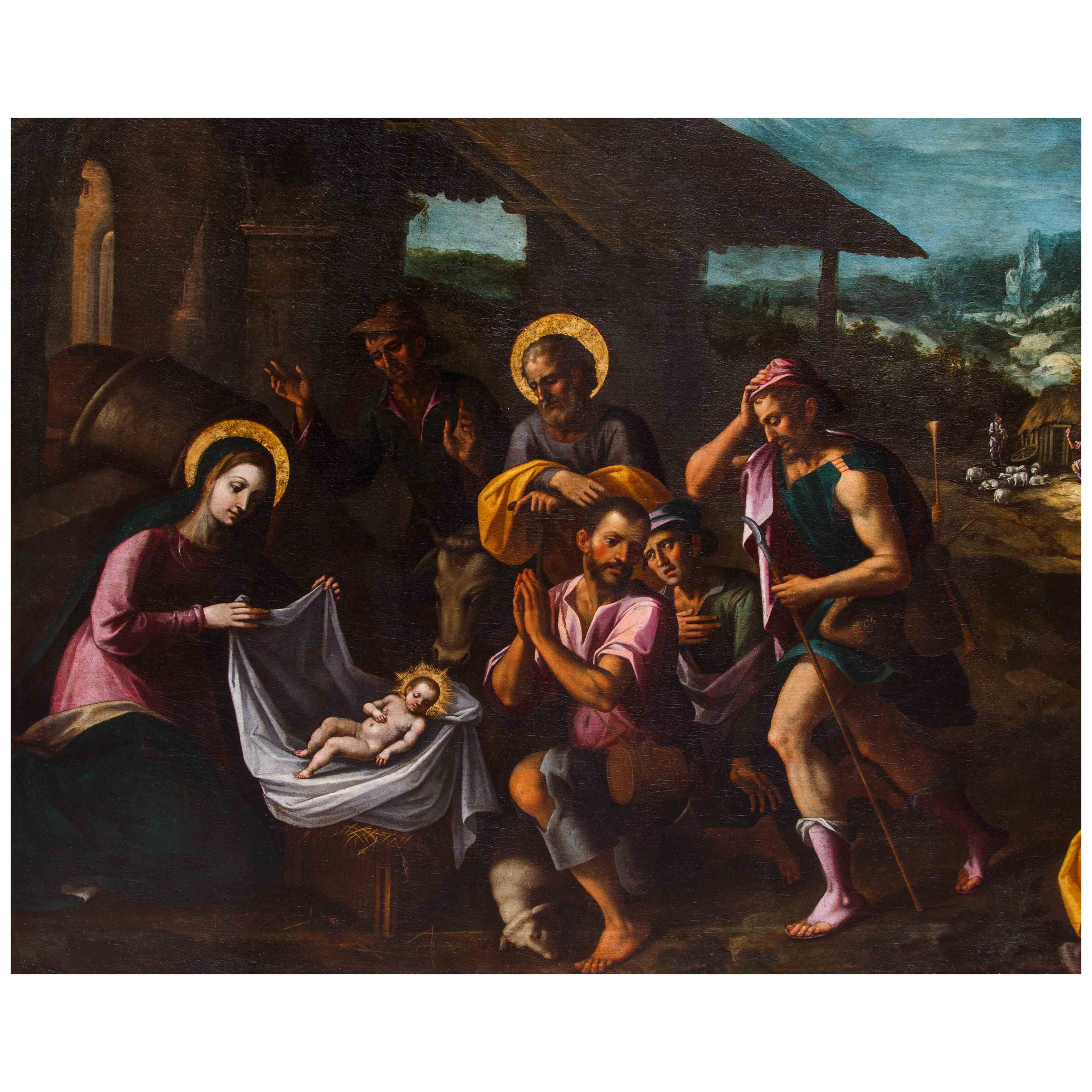 Artista nórdico activo en Italia, último cuarto del siglo XVI, Adoración