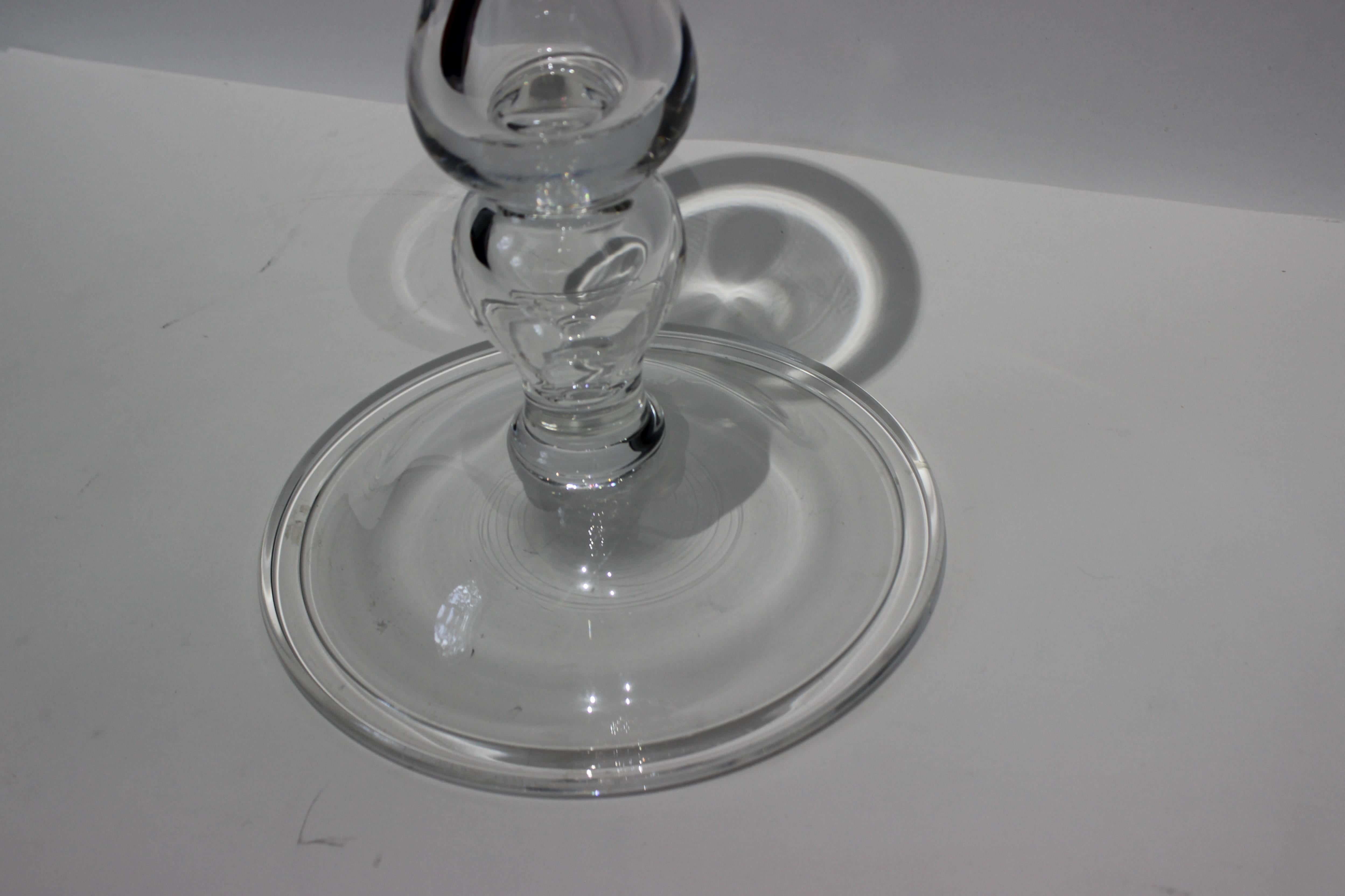 Modern Artistan Glass Candlestick  For Sale