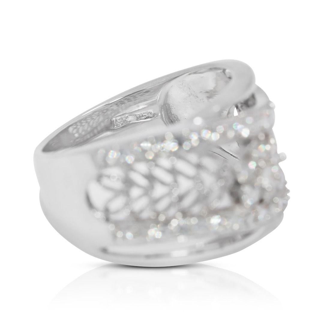 Artistic 0.75ct Natural Diamond 18K White Gold Ring en Excelente estado para la venta en רמת גן, IL