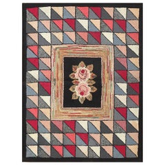 Tapis américain ancien et artistique à capuche 3'2" x 4'2"