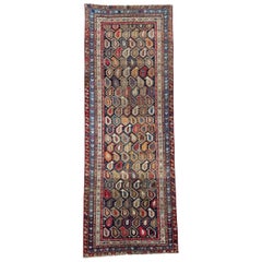 Künstlerischer antiker persischer Läufer mit All-Over-Boteh-/Paisley-Design