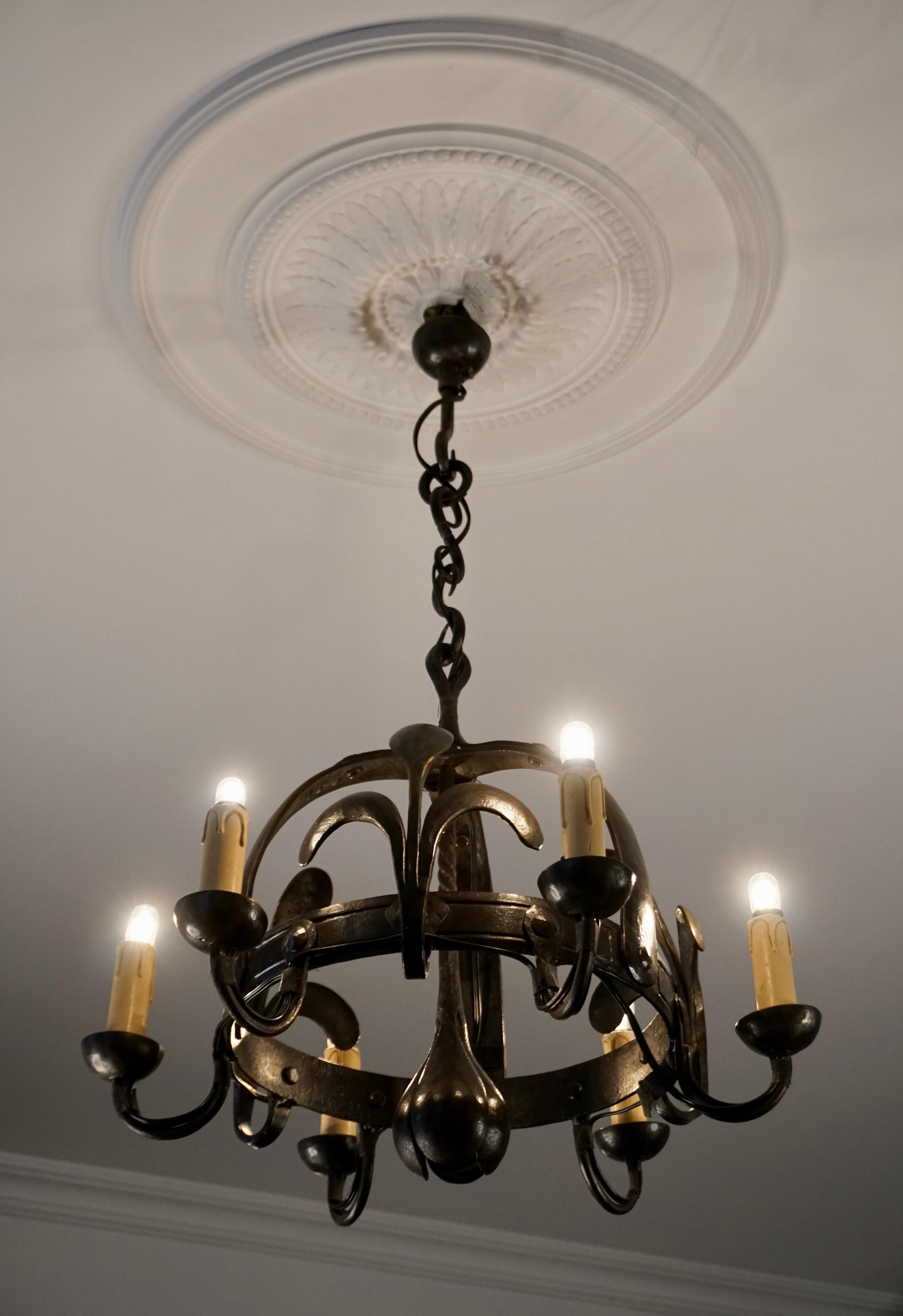 antique iron chandeliers